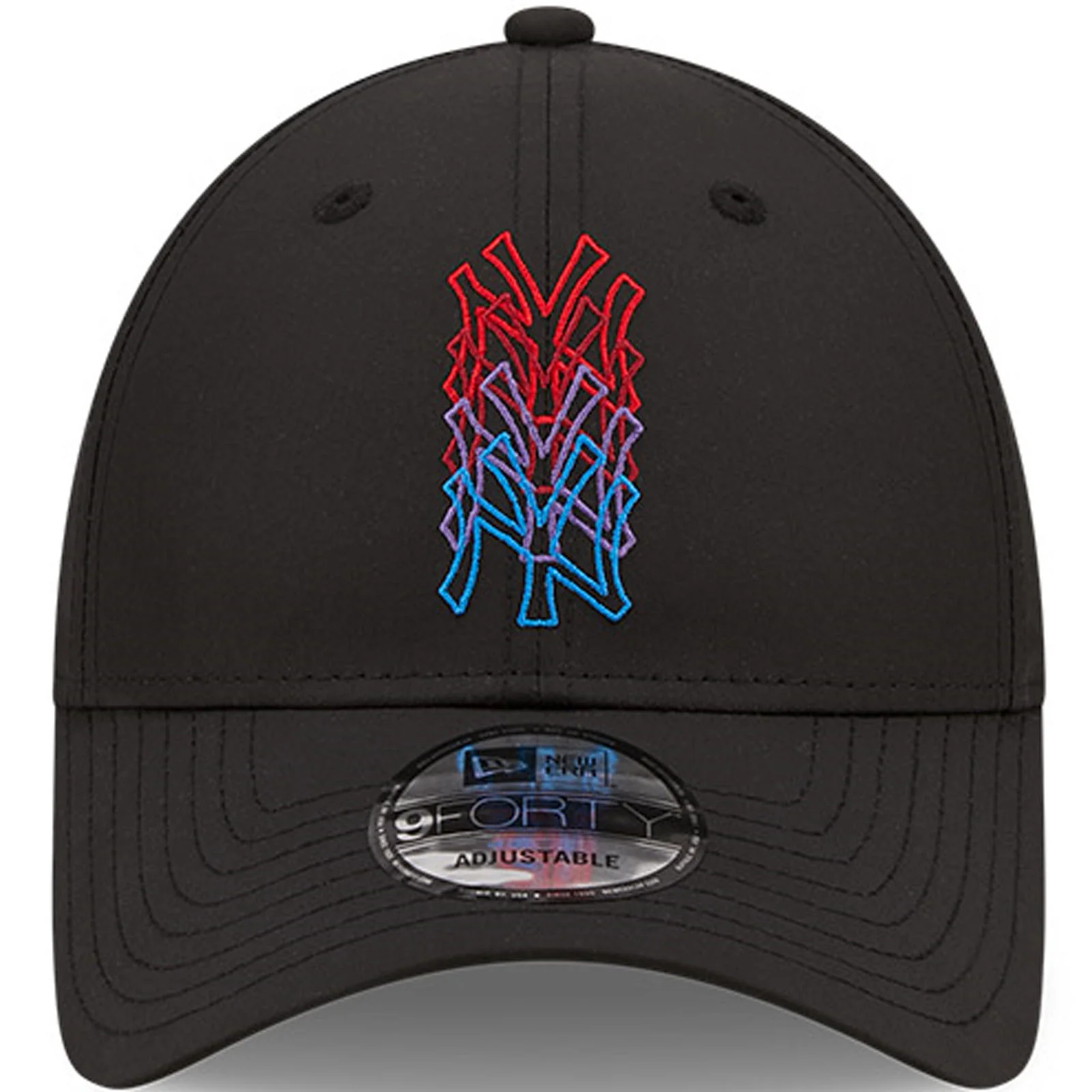 New Era Mens Los Angeles Dodgers 9FORTY MLB Stacked Logo Baseball Cap Black - Image 4