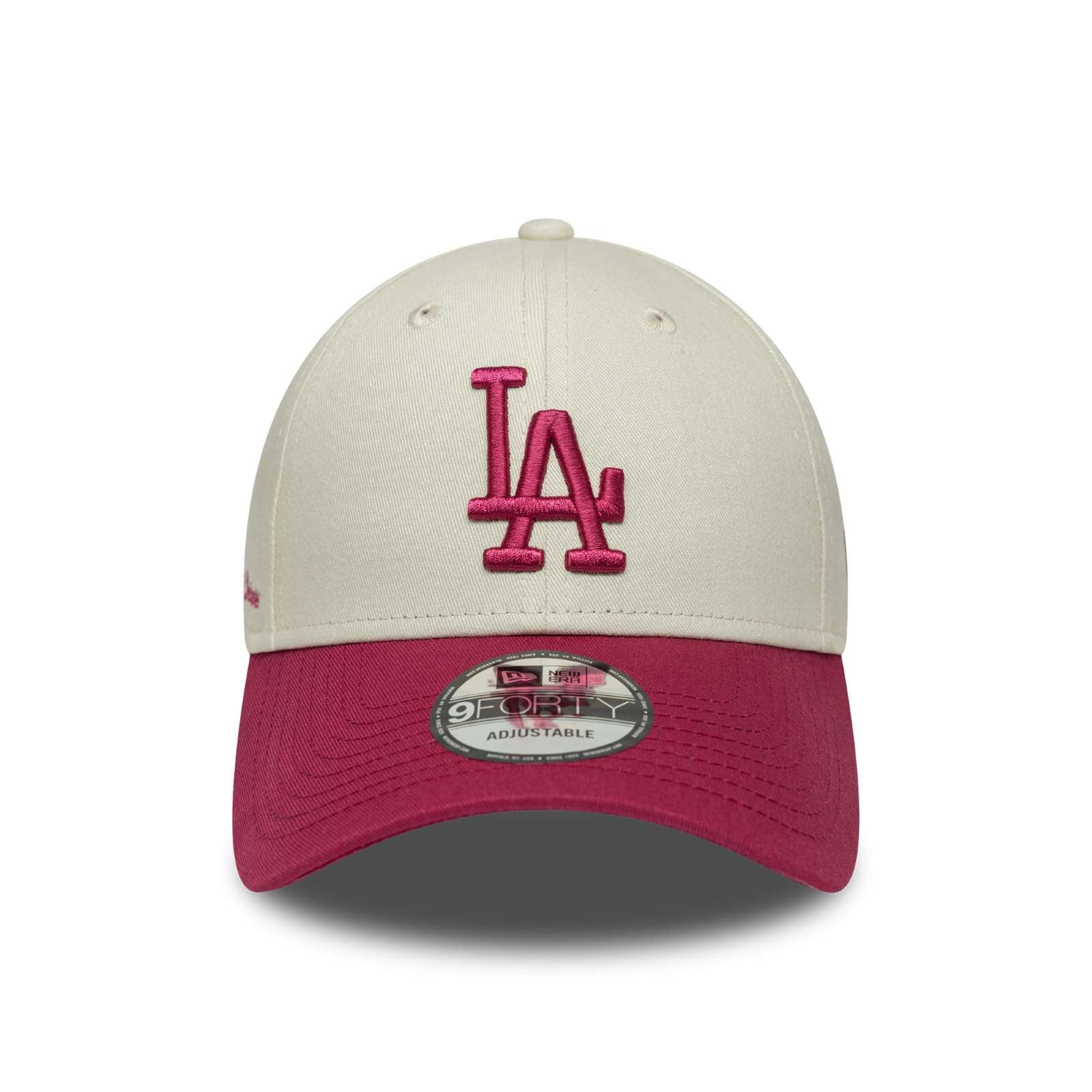 New Era Mens Los Angeles Dodgers 9FORTY Side Script Baseball Cap - Light Beige - OSFM - Image 3