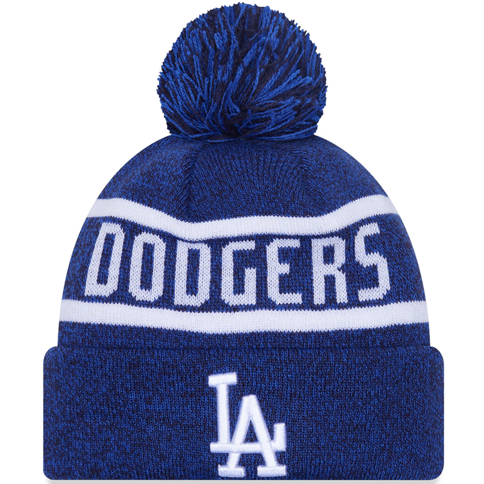 New Era Mens Los Angeles Dodgers Jake Cuff Beanie Bobble Hat - Navy
