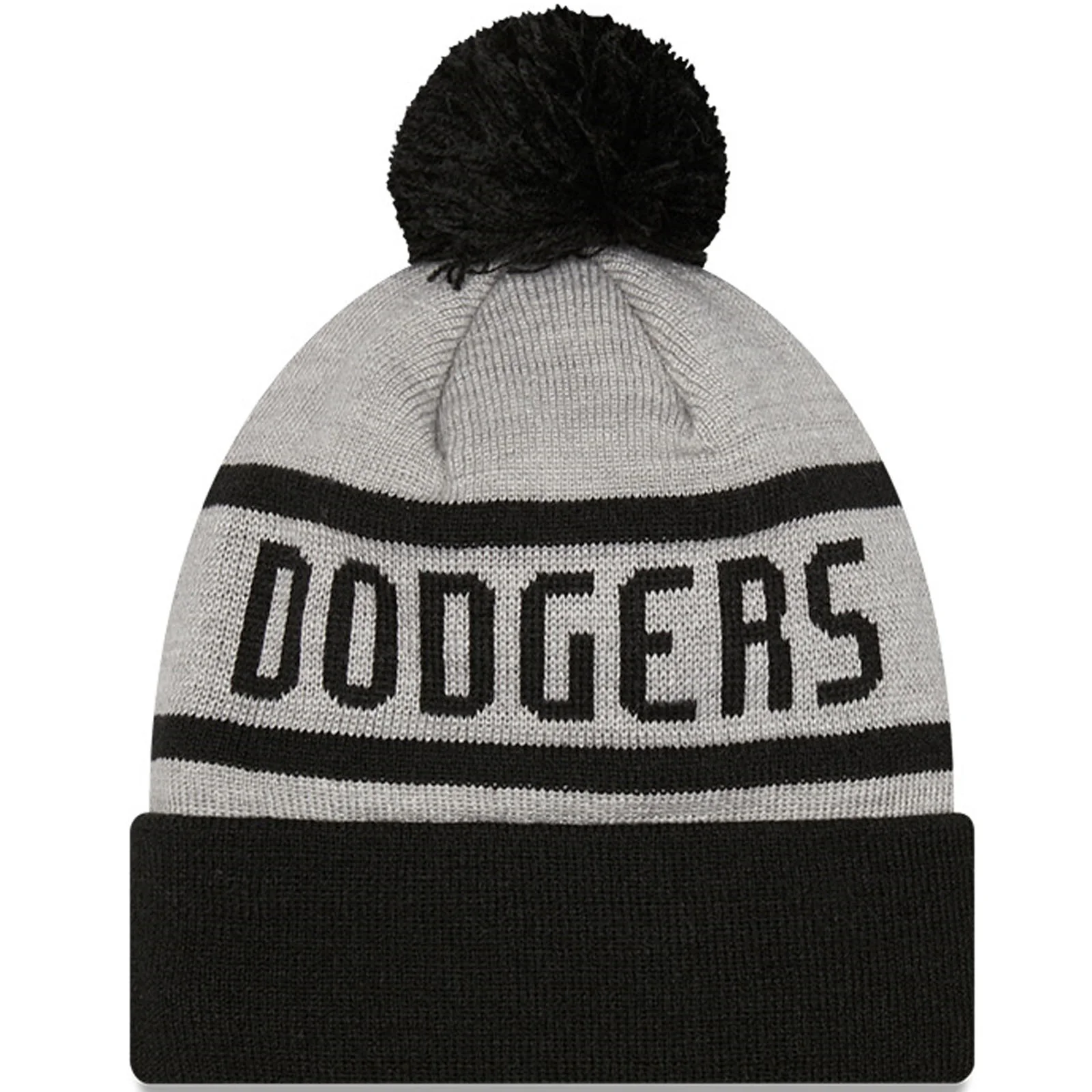 New Era Mens Los Angeles Dodgers MLB Cuffed Sideline Bobble Hat - Grey - Image 2