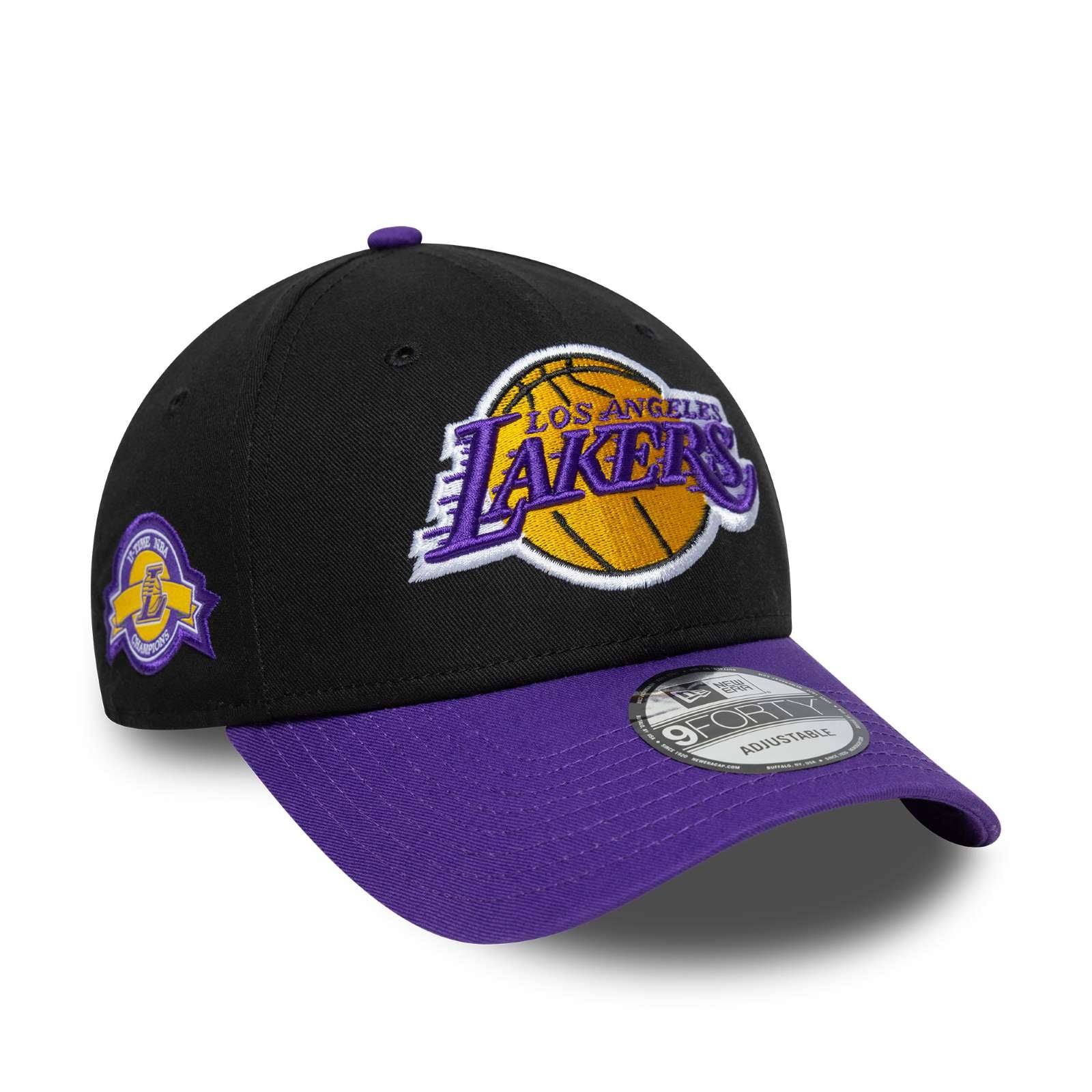 New Era Mens Los Angeles Lakers 9FORTY Side Patch Baseball Cap - Black - OSFM - Image 4
