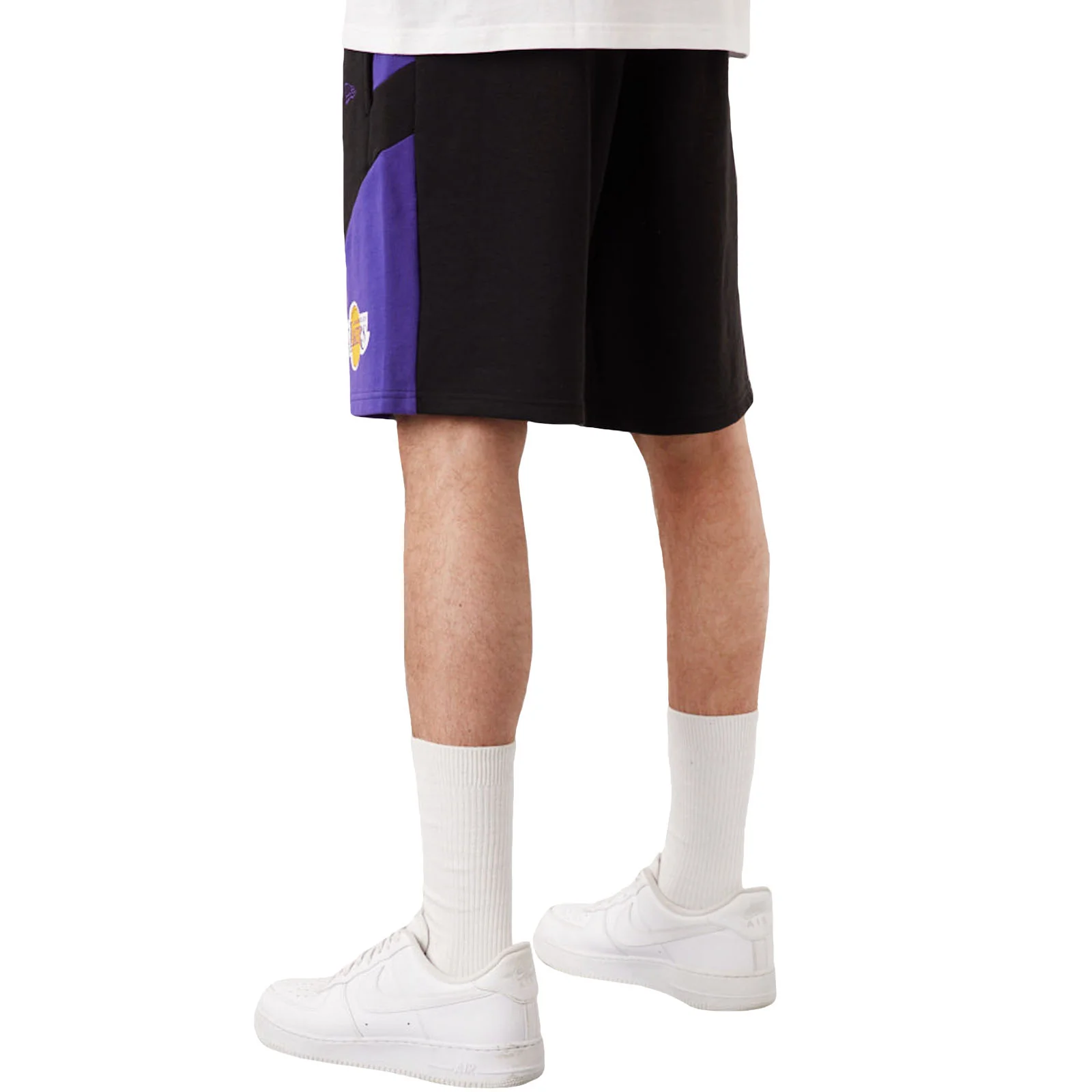 New Era Mens Los Angeles Lakers Team Sweat Shorts - Black - Image 2