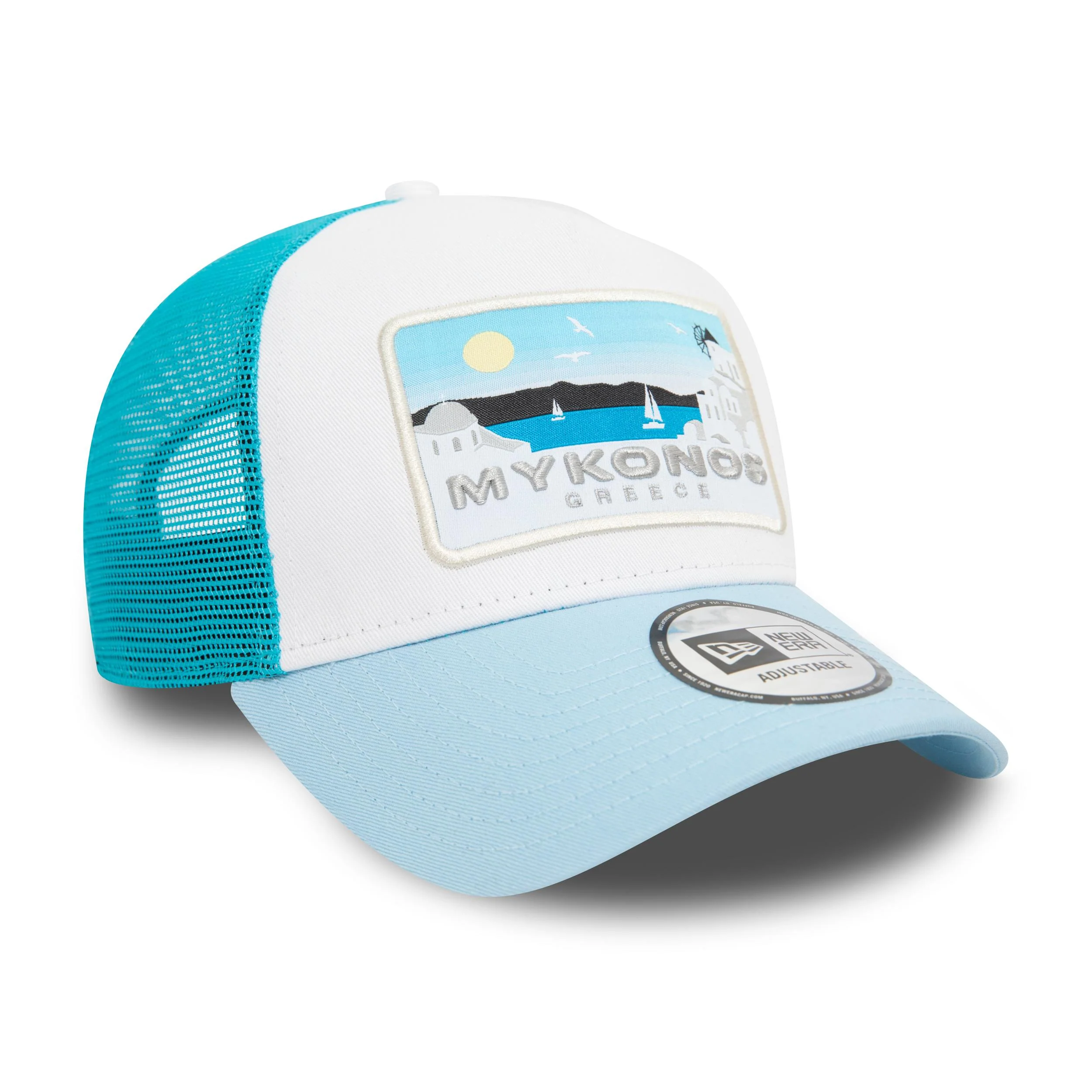 New Era Mens Mykonos Trucker Cap - Blue - Image 5