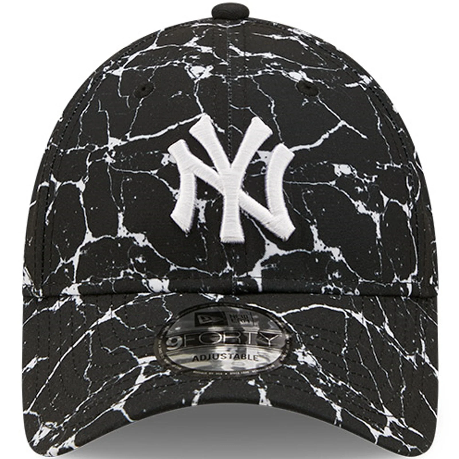 New Era Mens New York Yankees 9FORTY MLB Marble Baseball Cap - Black - Image 4