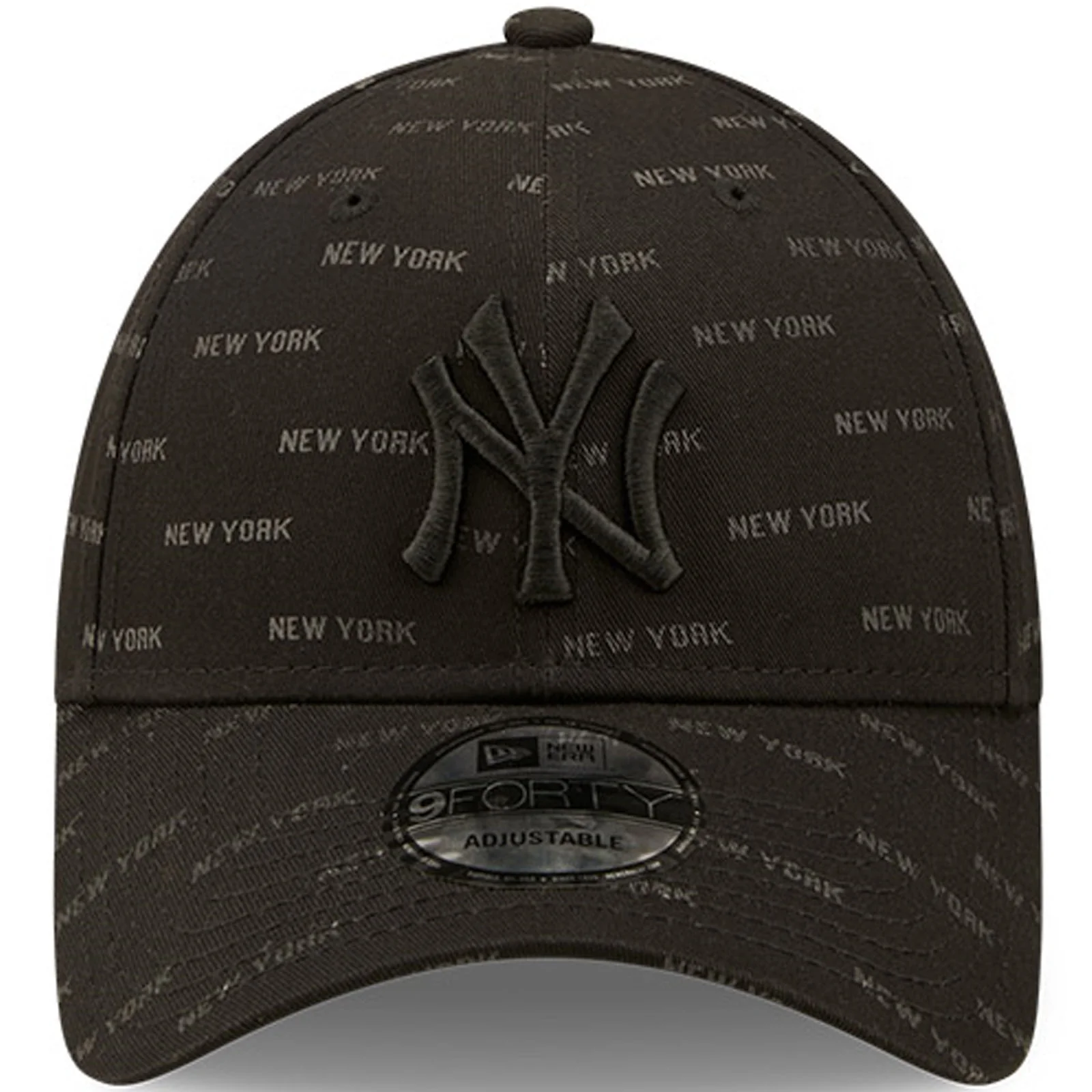 New Era Mens New York Yankees 9FORTY MLB Monogram Baseball Cap - Black - Image 4