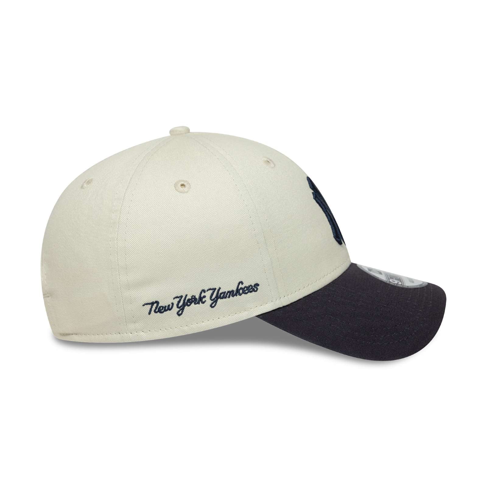 New Era Mens New York Yankees 9FORTY Side Script Baseball Cap - Light Beige - OSFM - Image 2