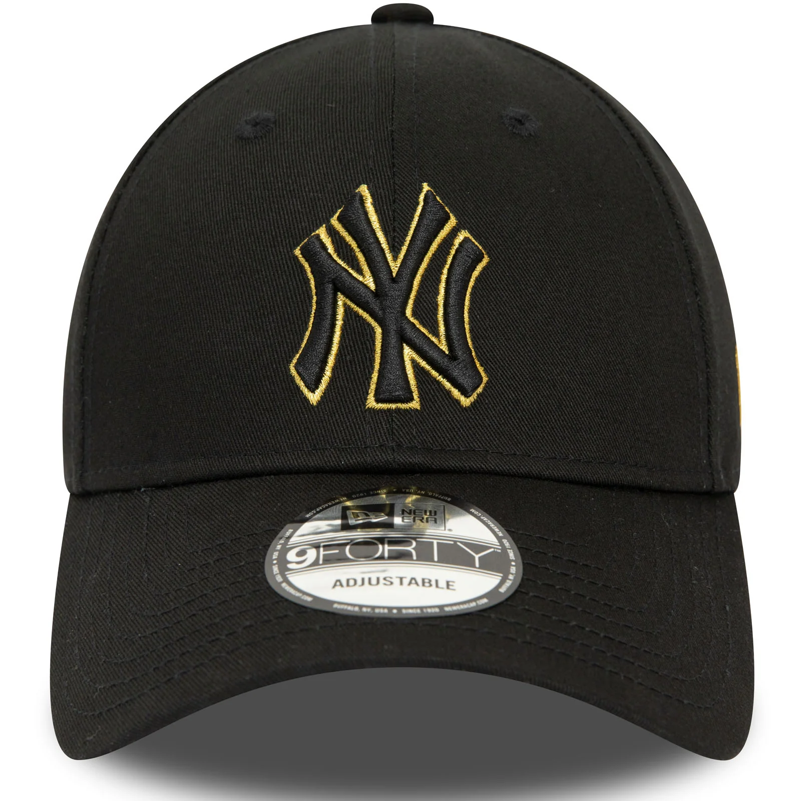 New Era Mens New York Yankees Metallic Outline 9FORTY Cap - Black - Image 4