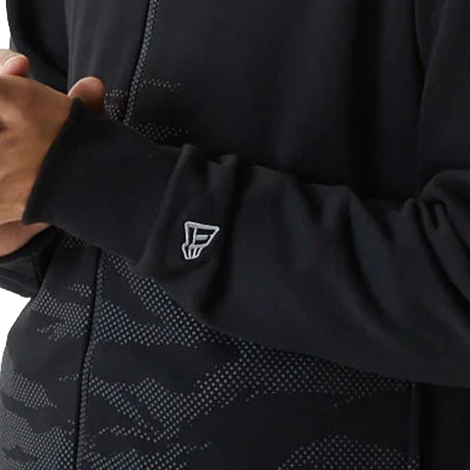 New Era Mens New York Yankees MLB Reflective Camo Full Zip Hoodie - Black - Image 3