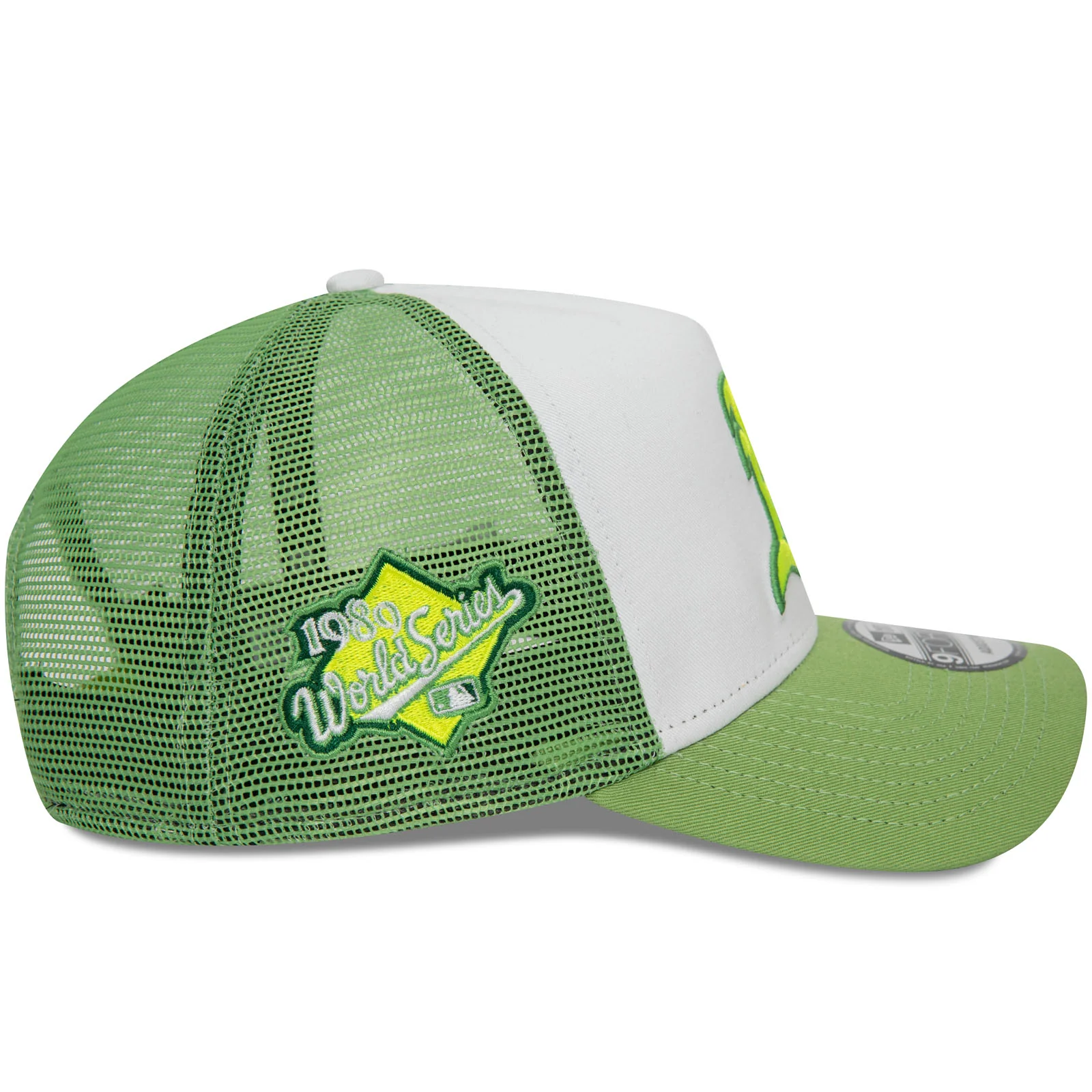 New Era Mens Oakland Athletics Style Activist 9FORTY E-Frame Trucker Cap - Green - Image 5