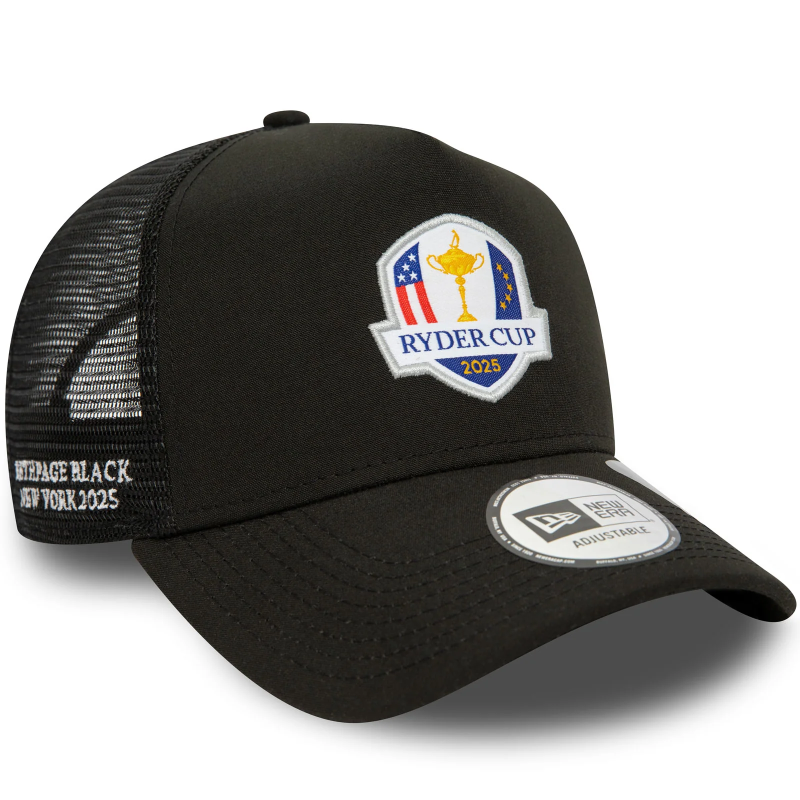 New Era Mens Ryder Cup 2025 A-Frame Repreve Trucker Hat - Black - Image 3