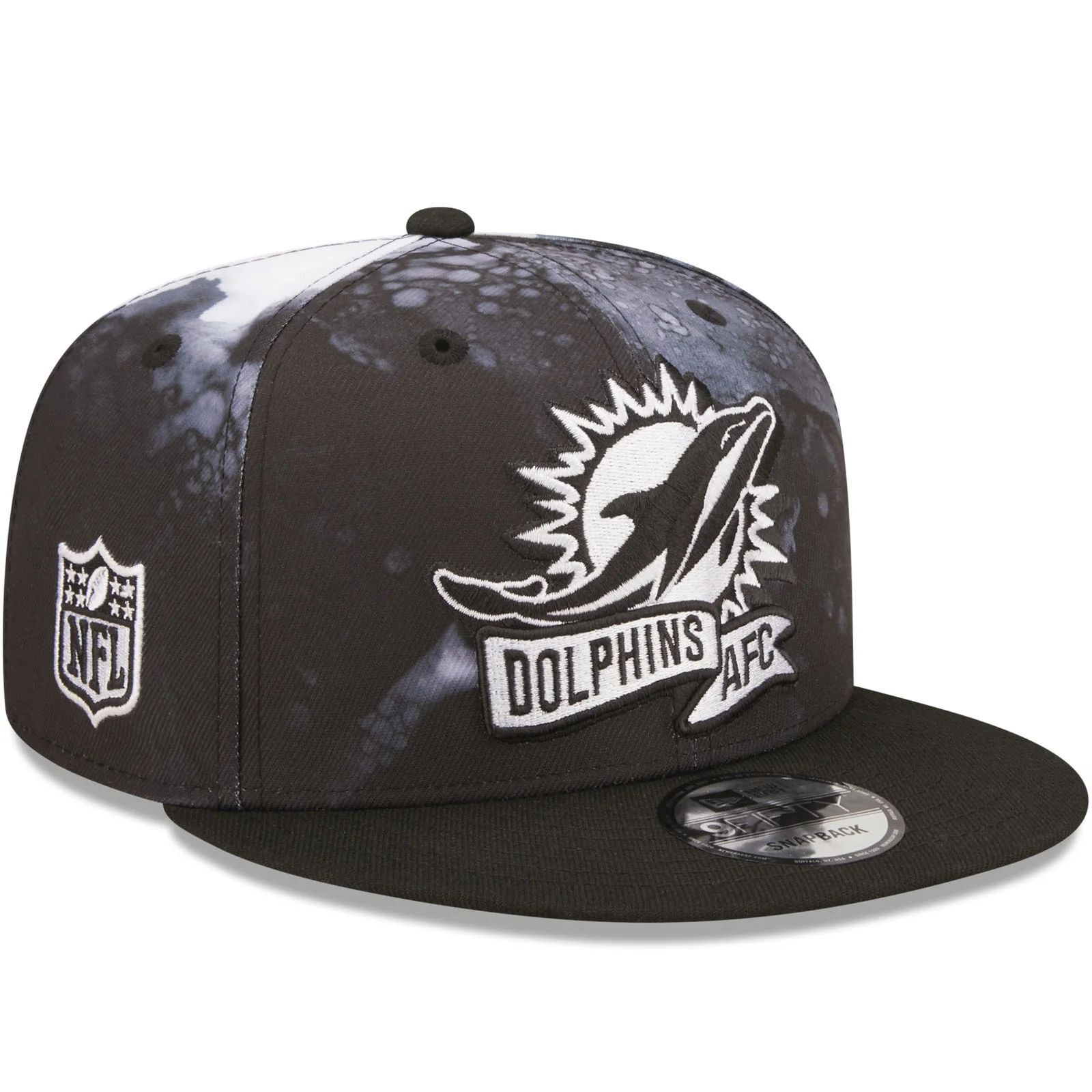 New Era Miami Dolphins NFL 9FIFTY 2022 Sideline Ink Baseball Cap Black - Image 3