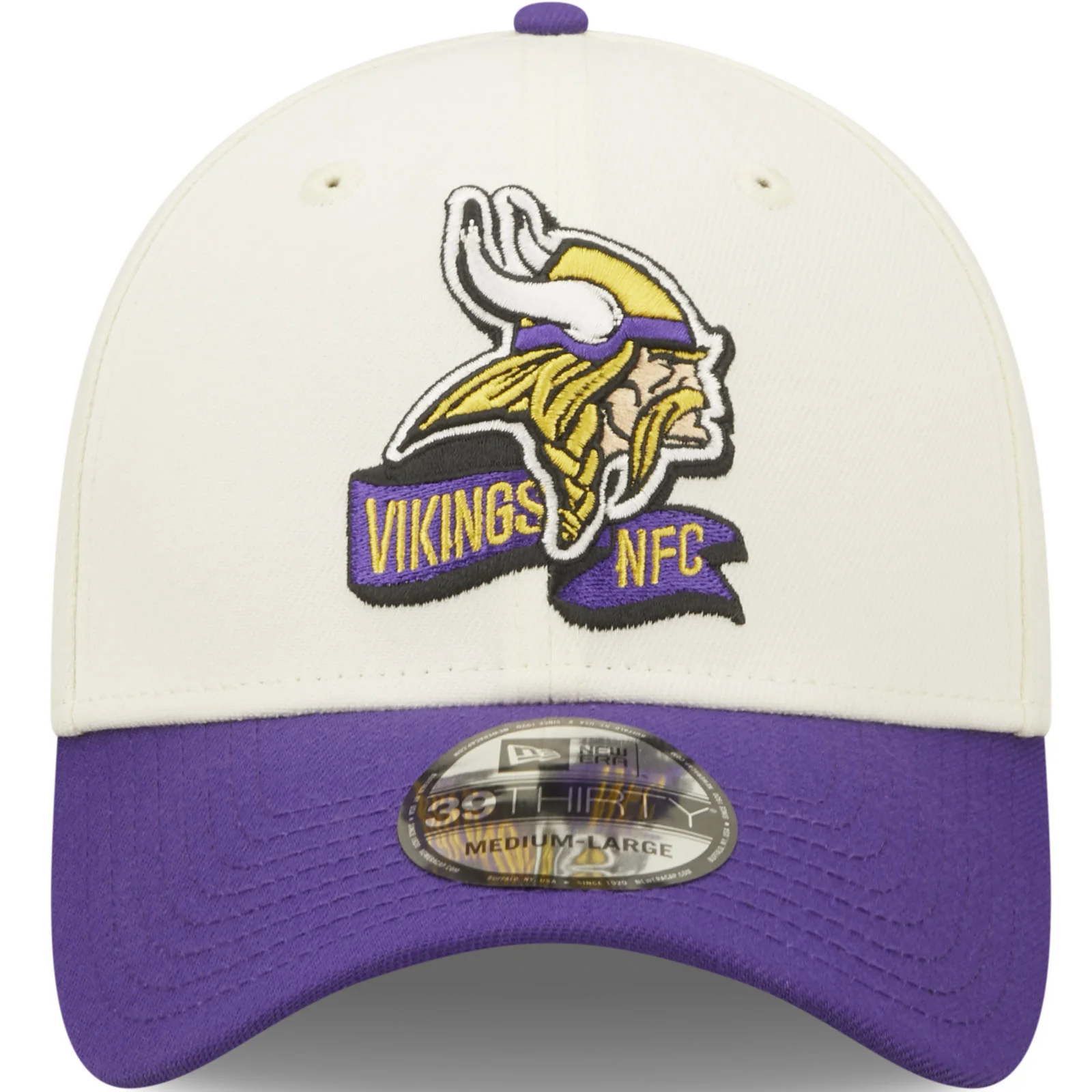 New Era Minnesota Vikings NFL 39THIRTY Sideline 2022 Baseball Cap - White - Image 4