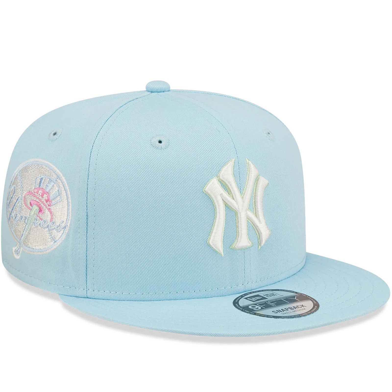 New Era New York Yankees Pastel Patch 9FIFTY Snapback Cap - Blue - Image 3