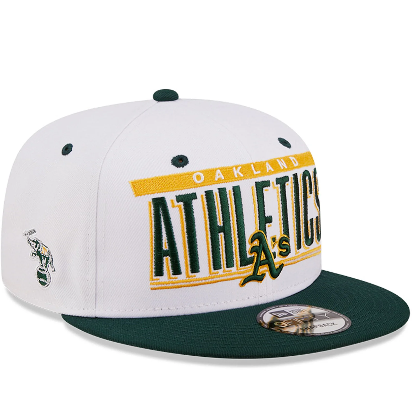New Era Oakland Athletics 9FIFTY MLB Retro Title Baseball Cap - White - Image 3