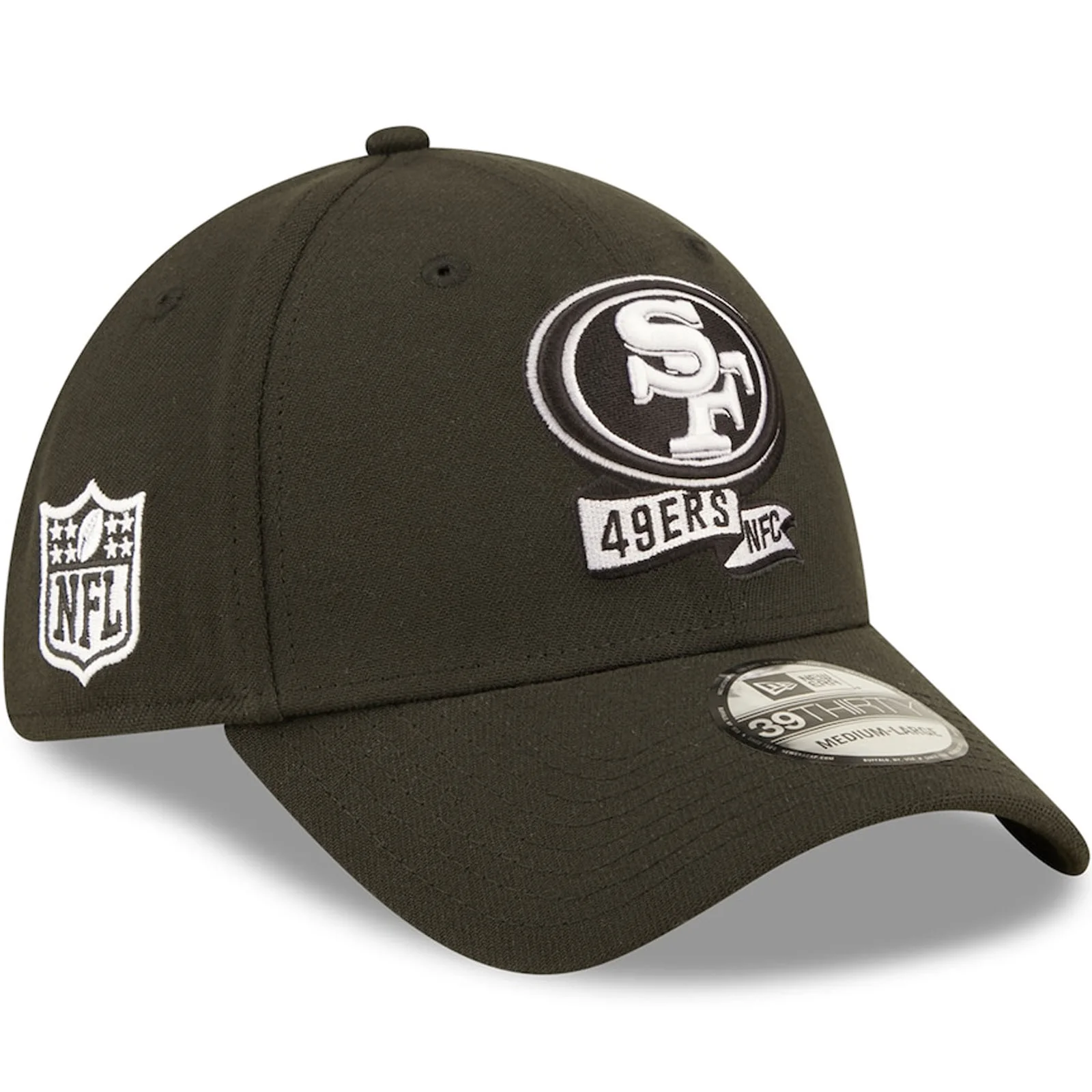 New Era San Francisco 49ers NFL 39THIRTY Sideline 2022 Baseball Cap - Black - Image 3