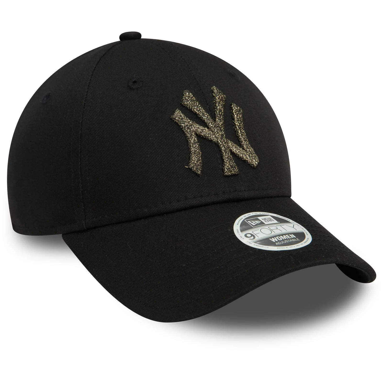 New Era Womens 9FORTY New York Yankees Metalic Baseball Cap - Black - Image 2