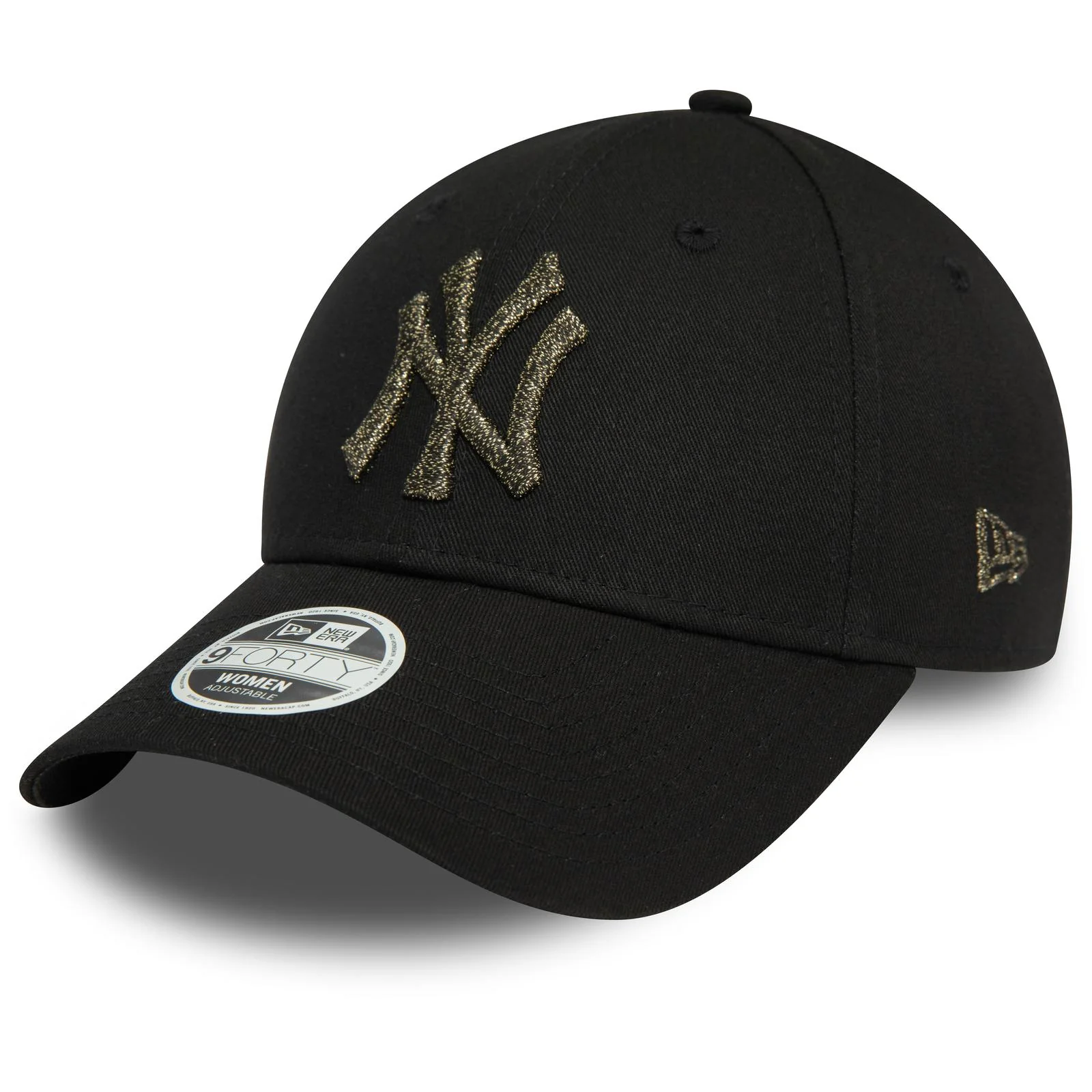 New Era Womens 9FORTY New York Yankees Metalic Baseball Cap - Black - Image 5