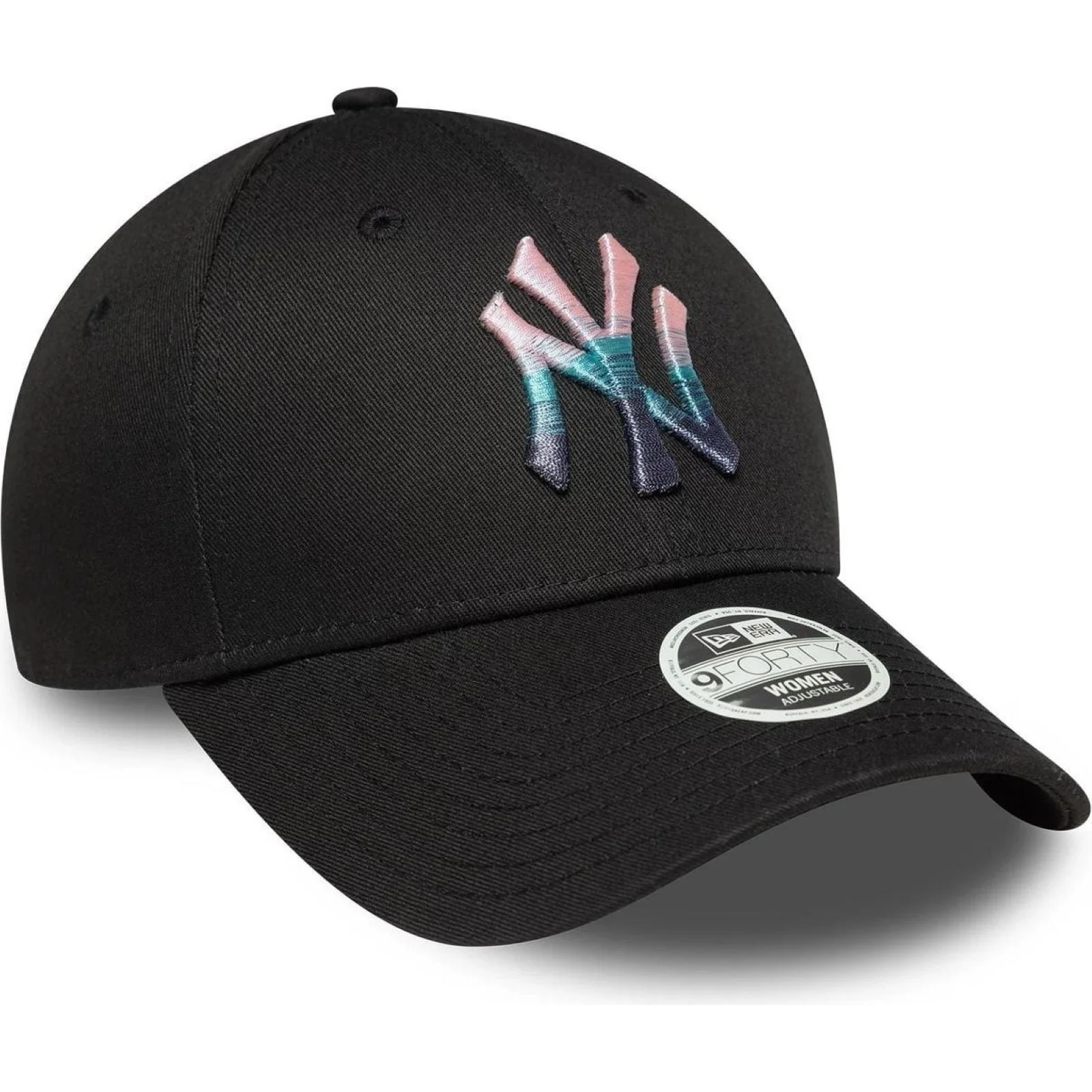 New Era Womens 9FORTY New York Yankees Metalic Baseball Cap - Black - One Size - Image 3