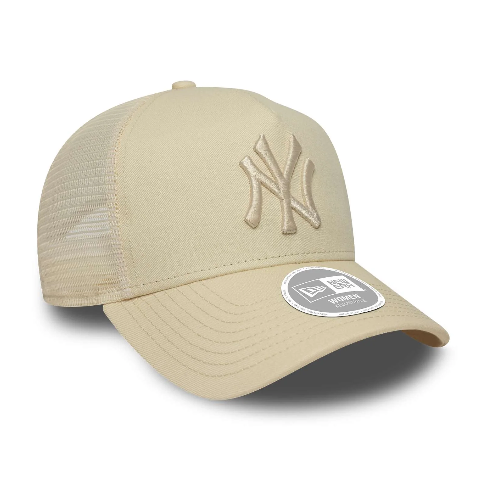New Era Womens New York Yankees 9FORTY League Essential Trucker Cap - Light Beige - OSFM - Image 3