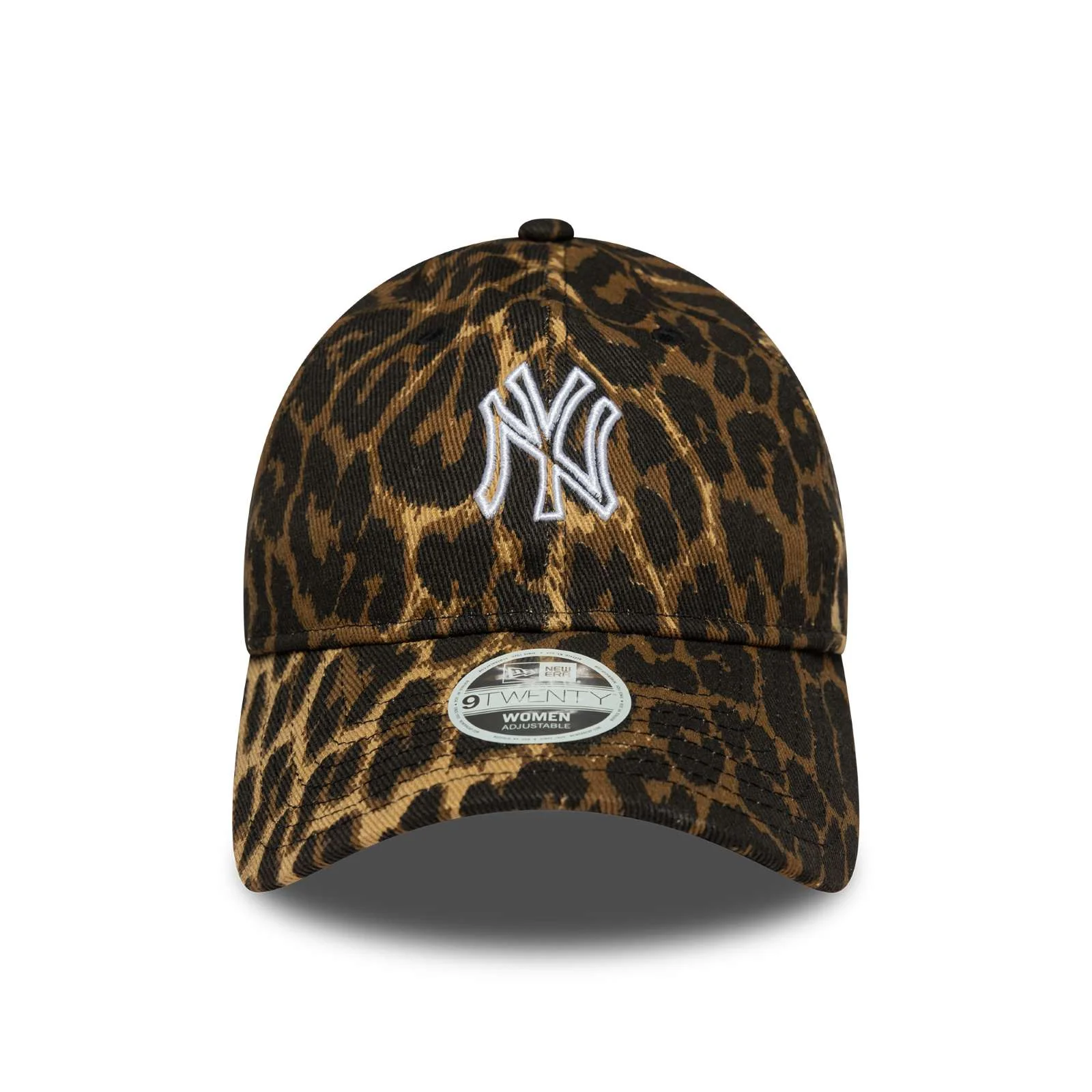 New Era Womens New York Yankees 9TWENTY Outline Leopard Baseball Cap - Black - OSFM - Image 2
