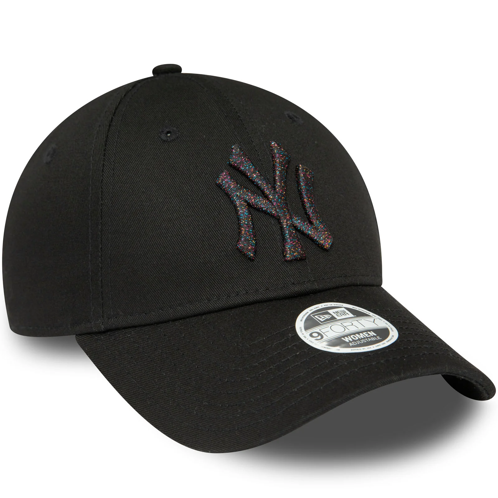 New Era Womens New York Yankees Metallic Logo 9FORTY Baseball Cap - Black - Image 3