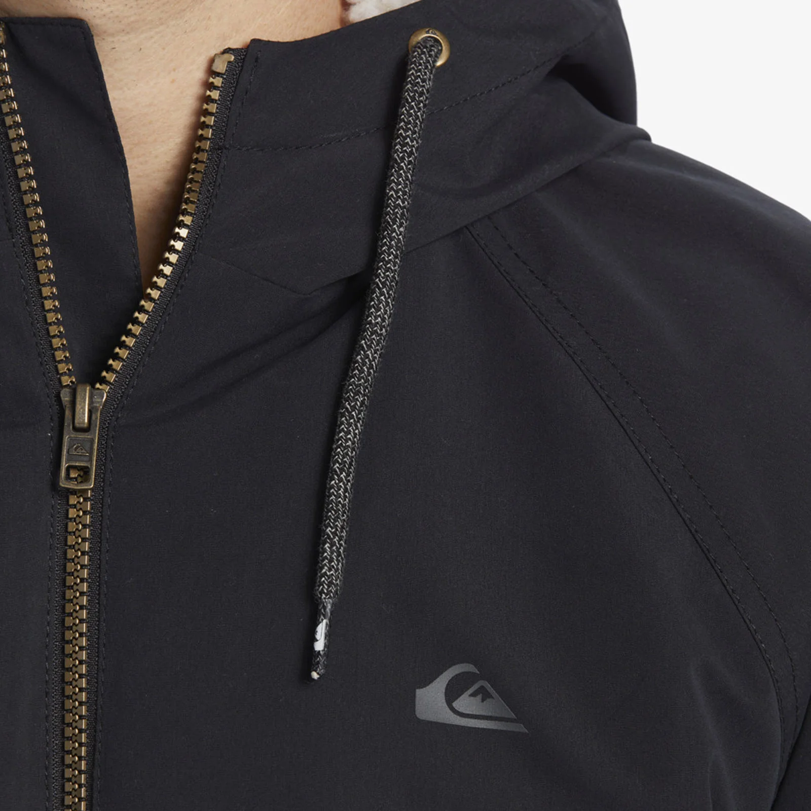 Quiksilver Mens Final Call Hooded Water Resistant Parka Jacket - Black - Image 5
