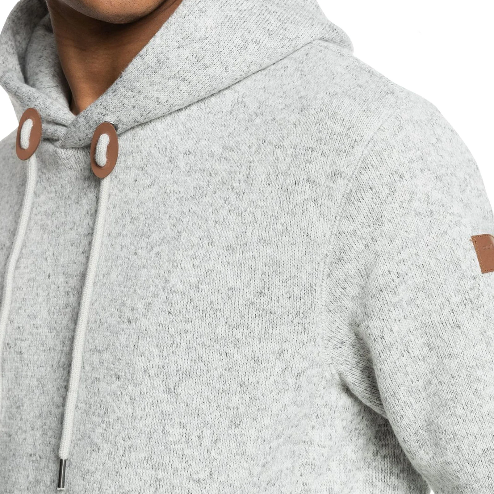 Quiksilver Mens Keller Pullover Fleece Lined Hoodie - Grey - Image 3