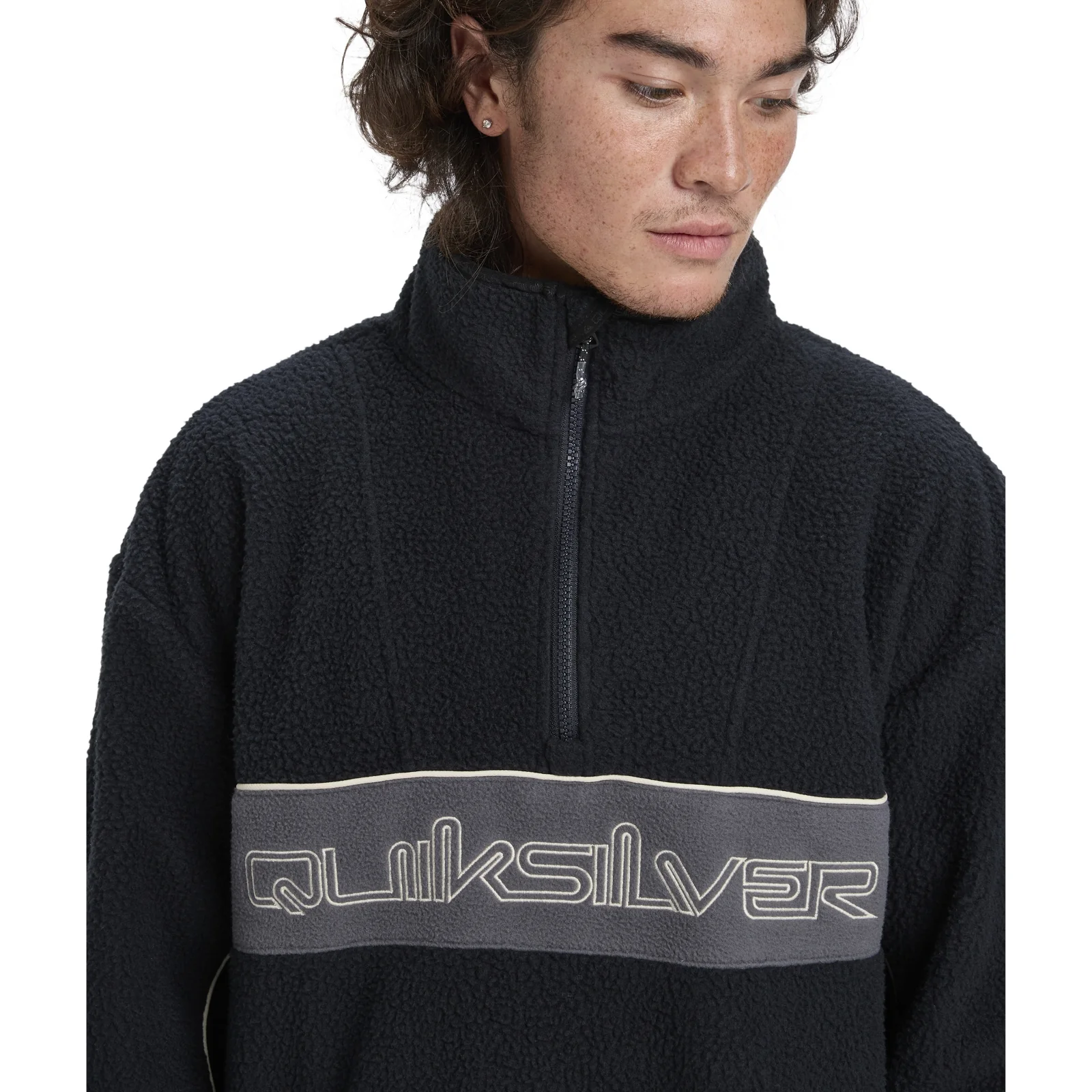 Quiksilver Mens Omni Sherpa Oversized Half Zip Fleece - Image 3