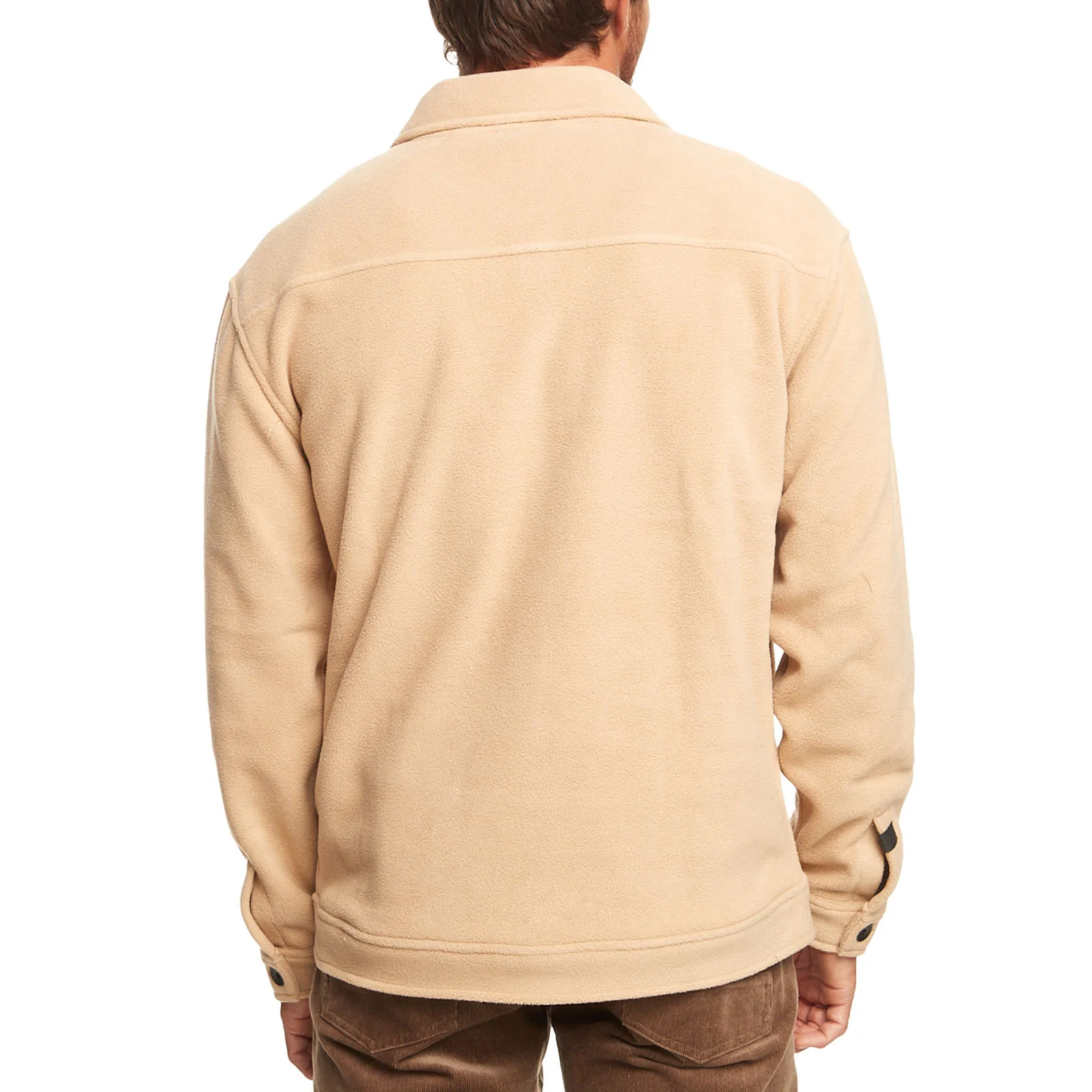 Quiksilver Mens Sherpa Fleece Button Front Overshirt Jacket - Plage - Image 2