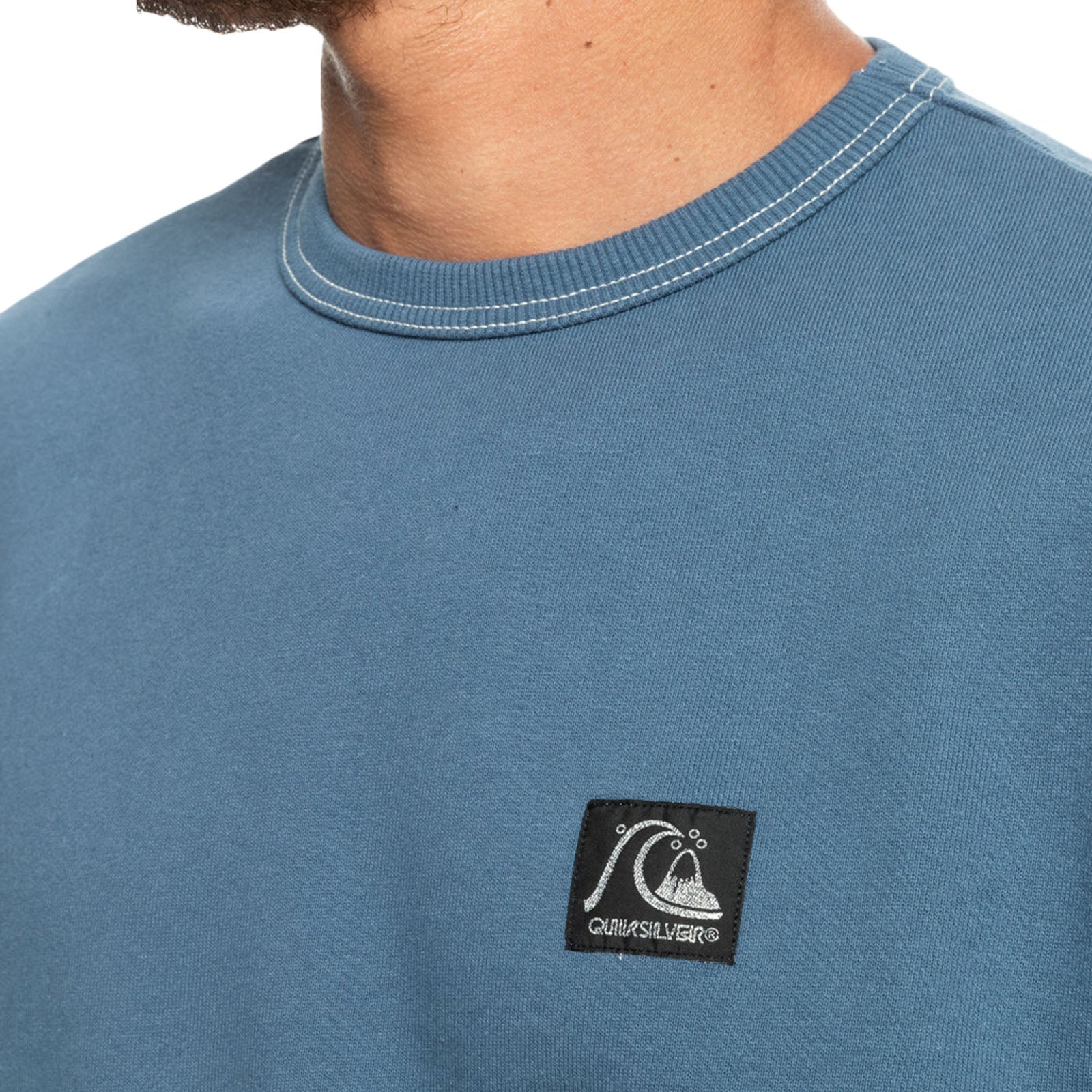 Quiksilver Mens The Original Crew Neck Pullover Sweatshirt - Blue - Image 4