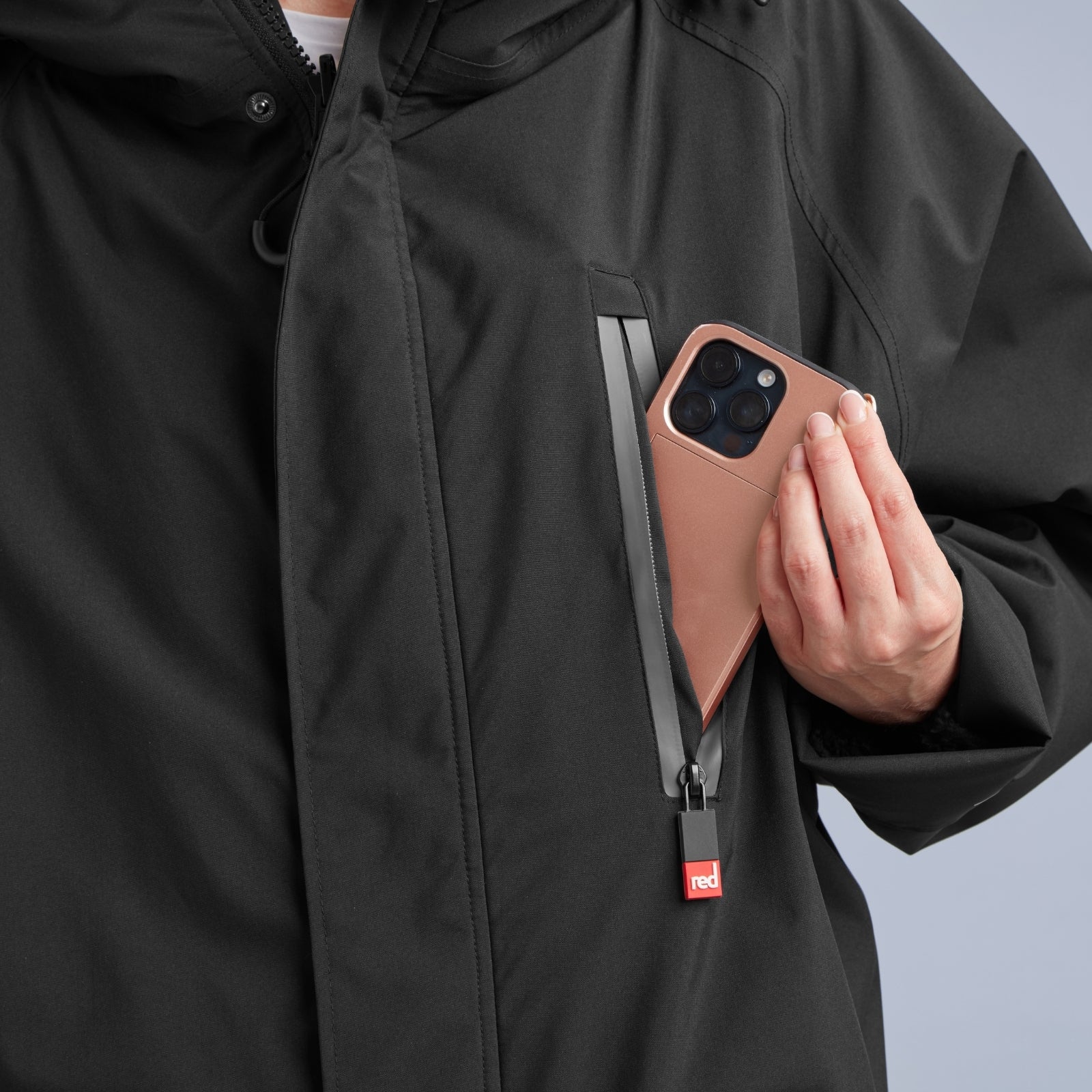 Red Adults Pro Long Sleeve Waterproof Dry Changing Robe Alter EVO - Image 47