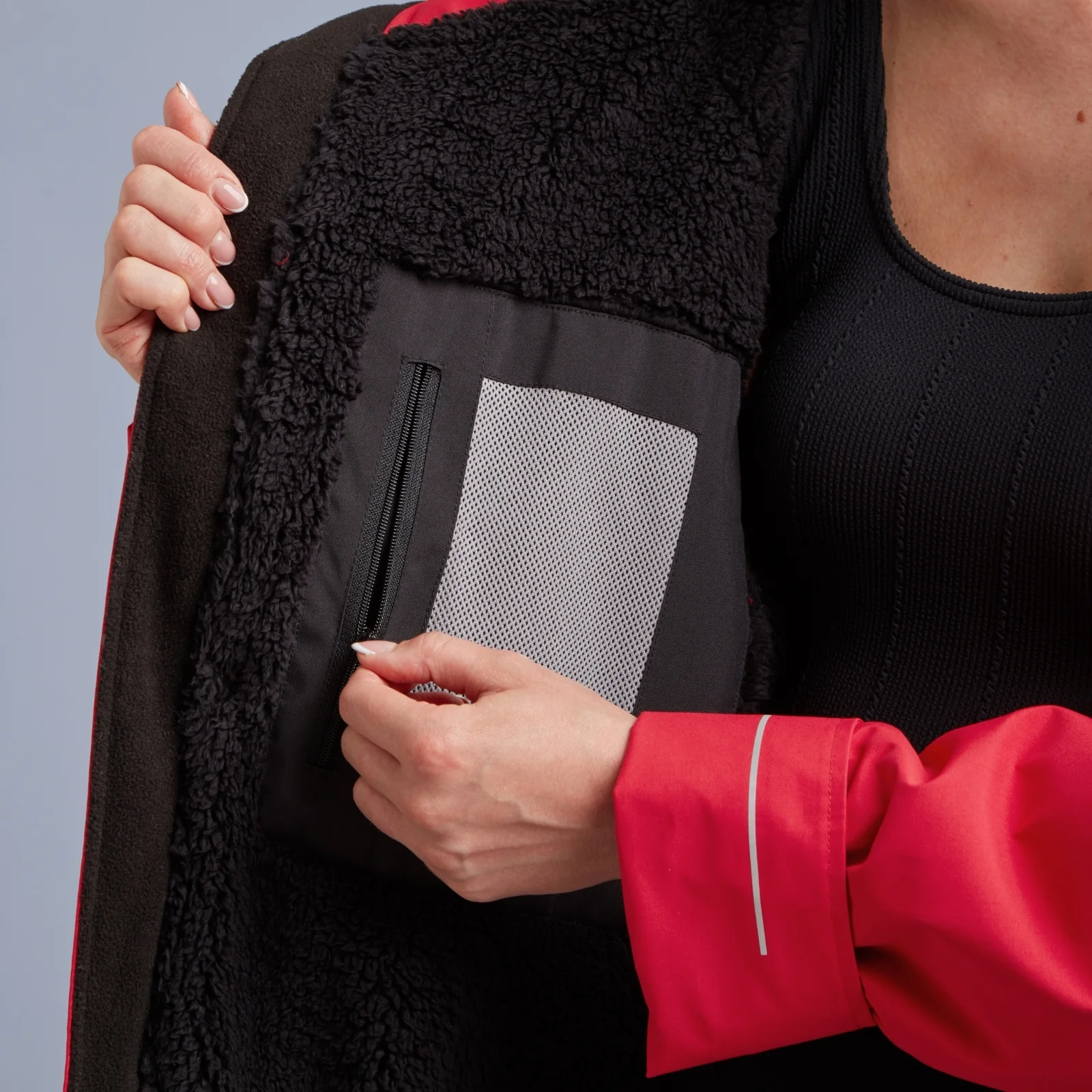 Red Adults Pro Long Sleeve Waterproof Dry Changing Robe Alter EVO - Image 61