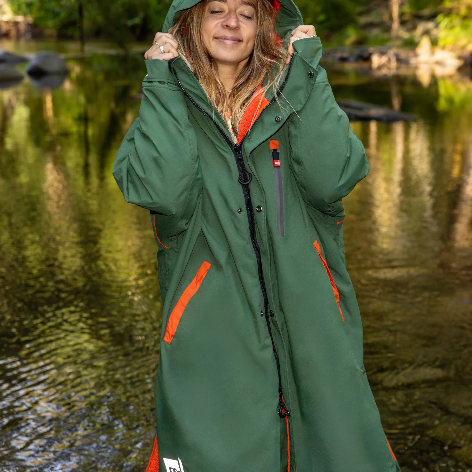 Red Adults Pro Long Sleeve Waterproof Dry Changing Robe Alter EVO - Image 76