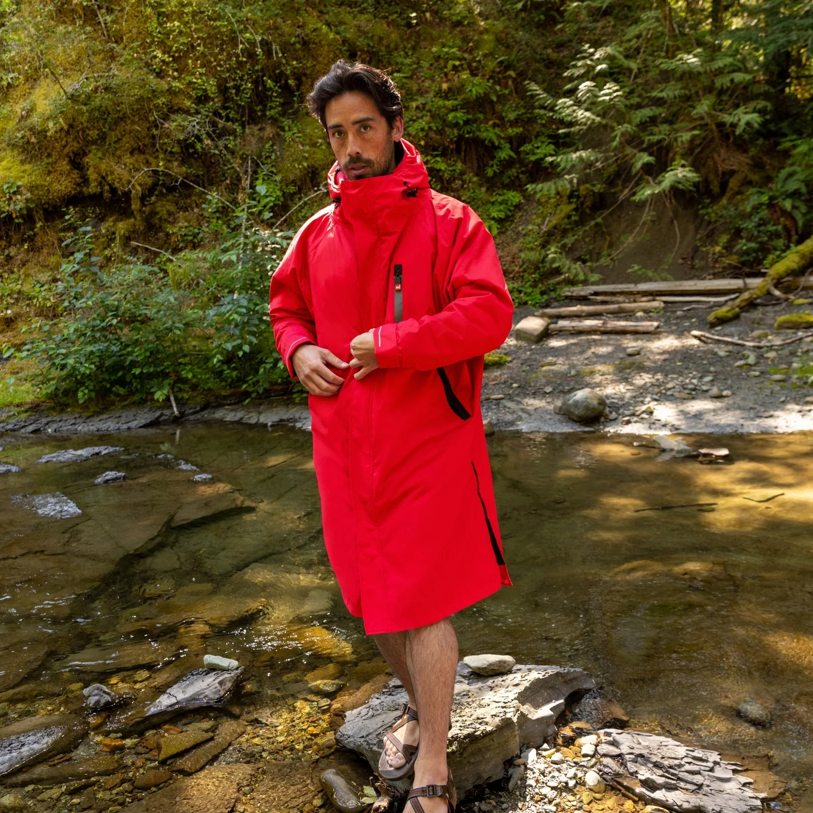 Red Adults Pro Long Sleeve Waterproof Dry Changing Robe Alter EVO - Image 79