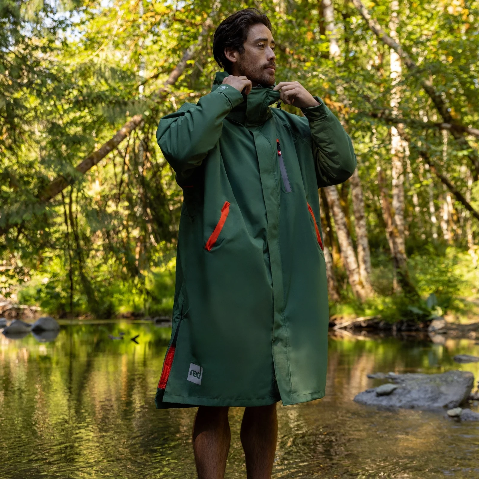 Red Adults Pro Long Sleeve Waterproof Dry Changing Robe Alter EVO - Image 85