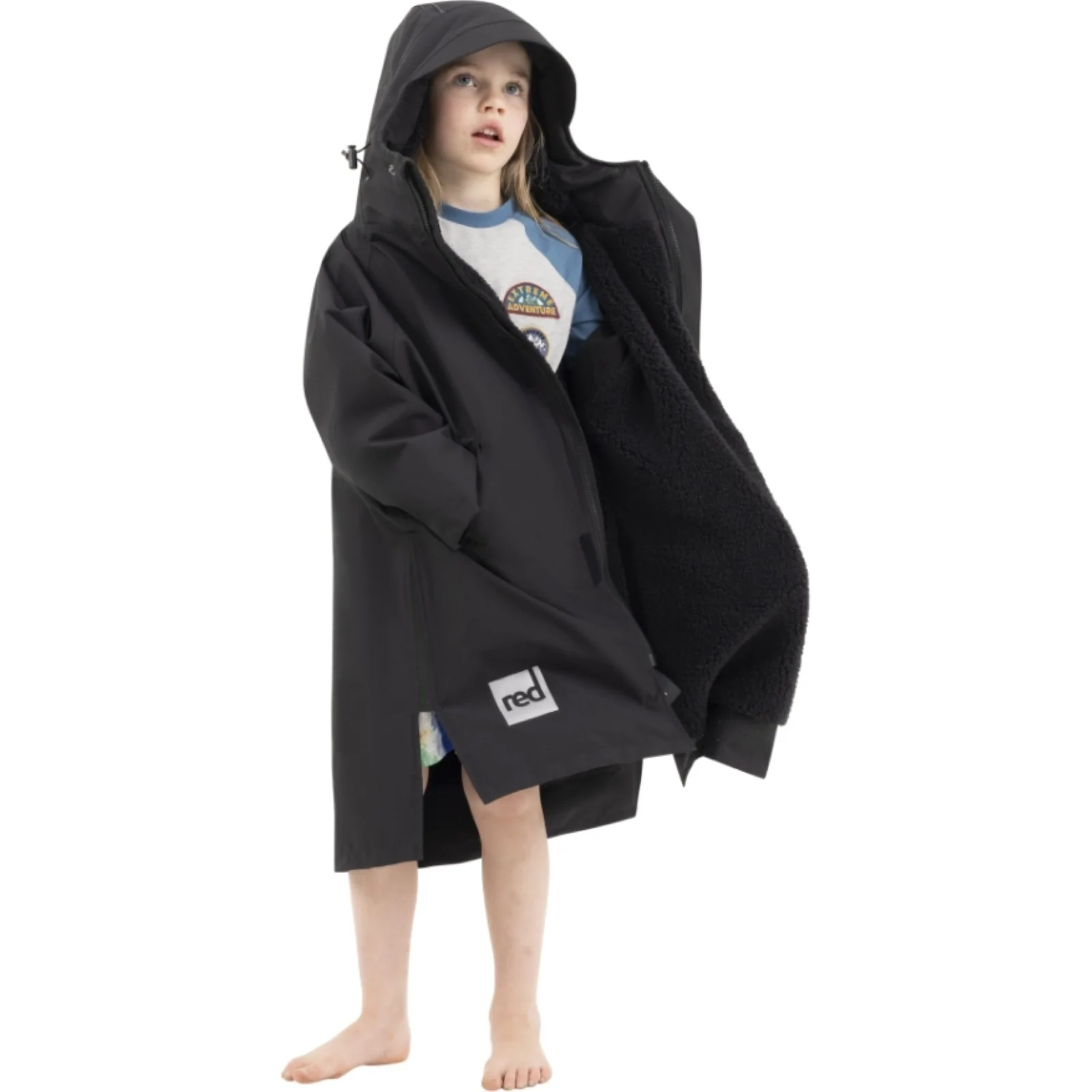 Red Kids Dry Pro Hooded Waterproof Changing Robe - Image 13