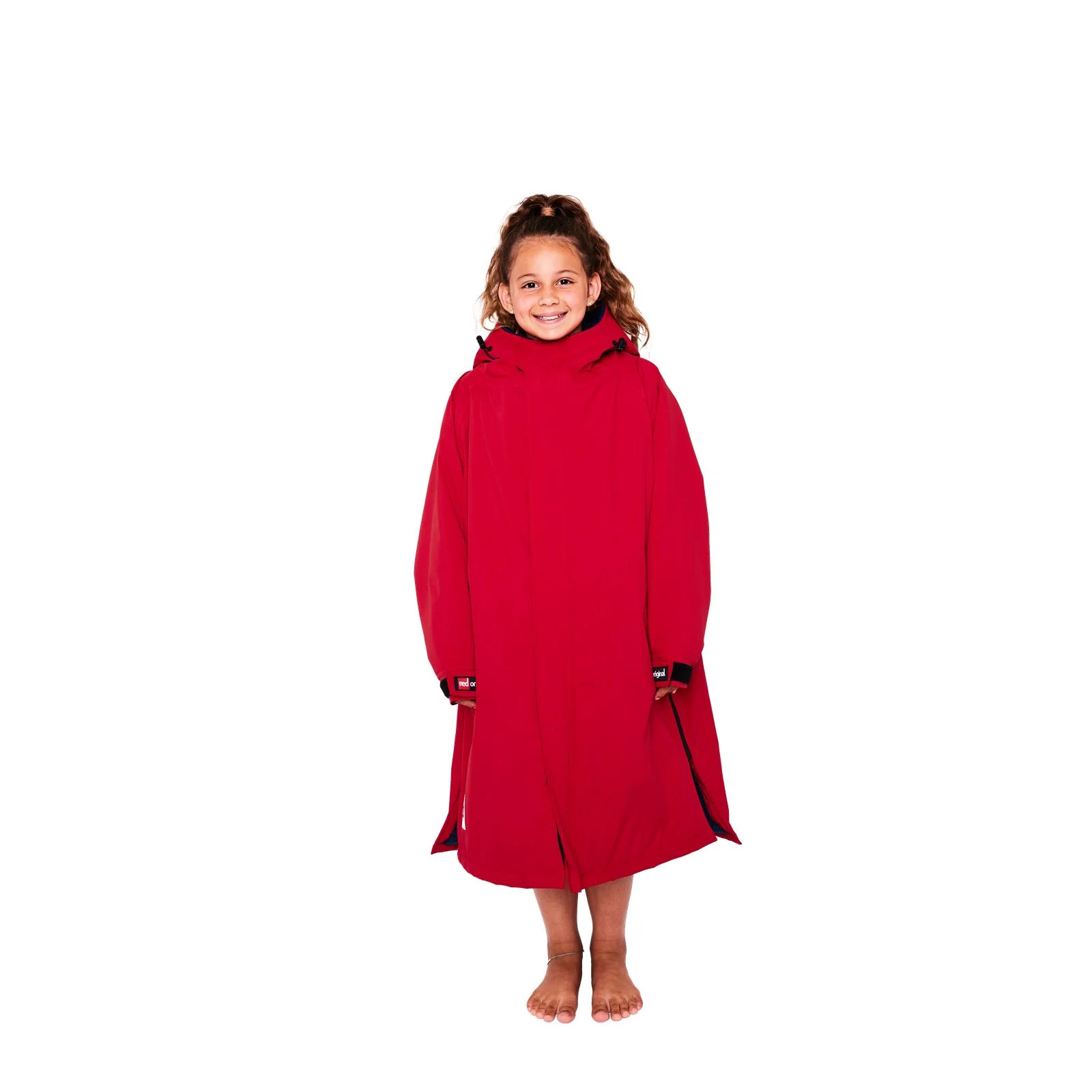 Red Kids Dry Pro Hooded Waterproof Changing Robe - Image 3