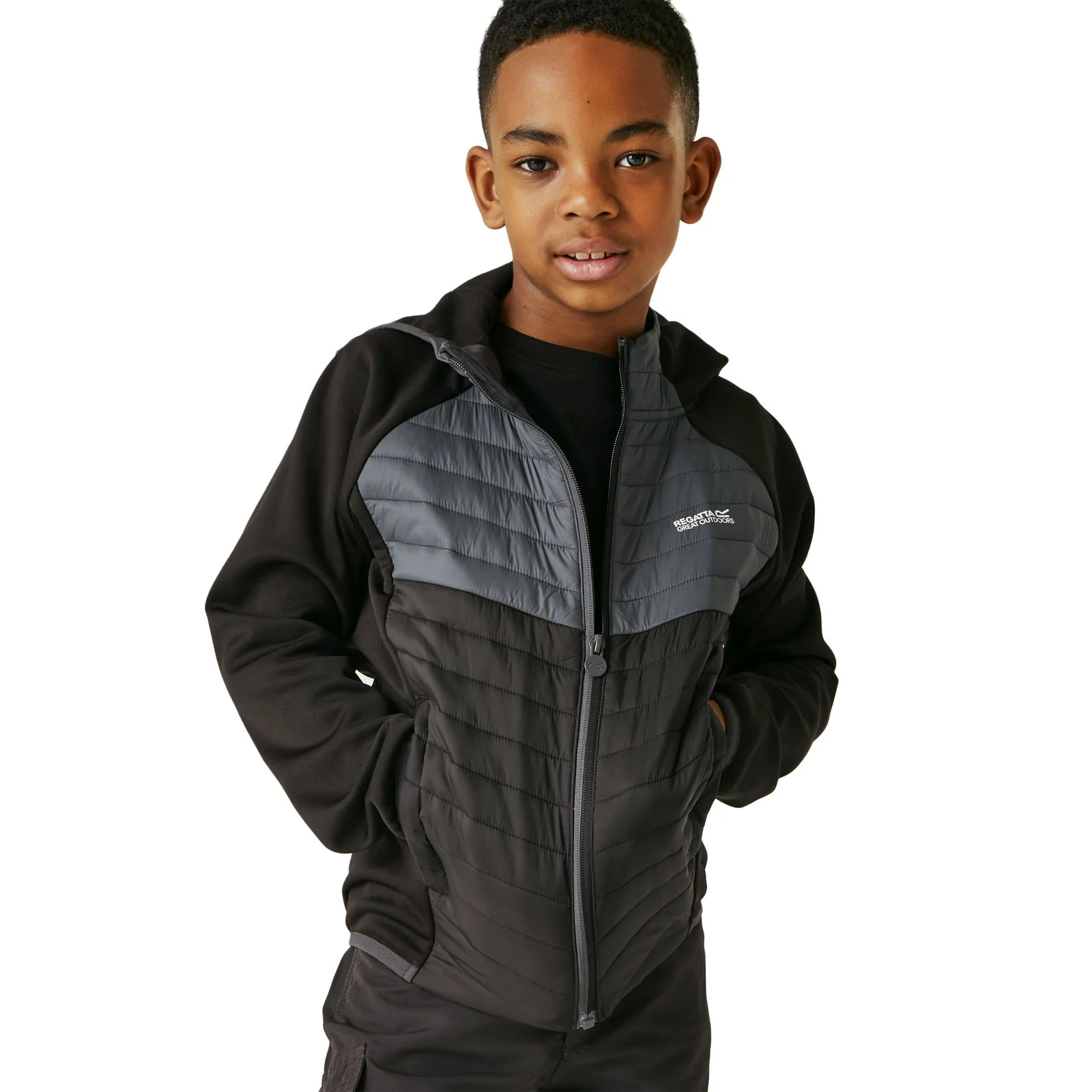 Regatta Kids Kielder Hybrid VIII Hooded Outdoor Walking Hiking Softshell Jacket - Image 2