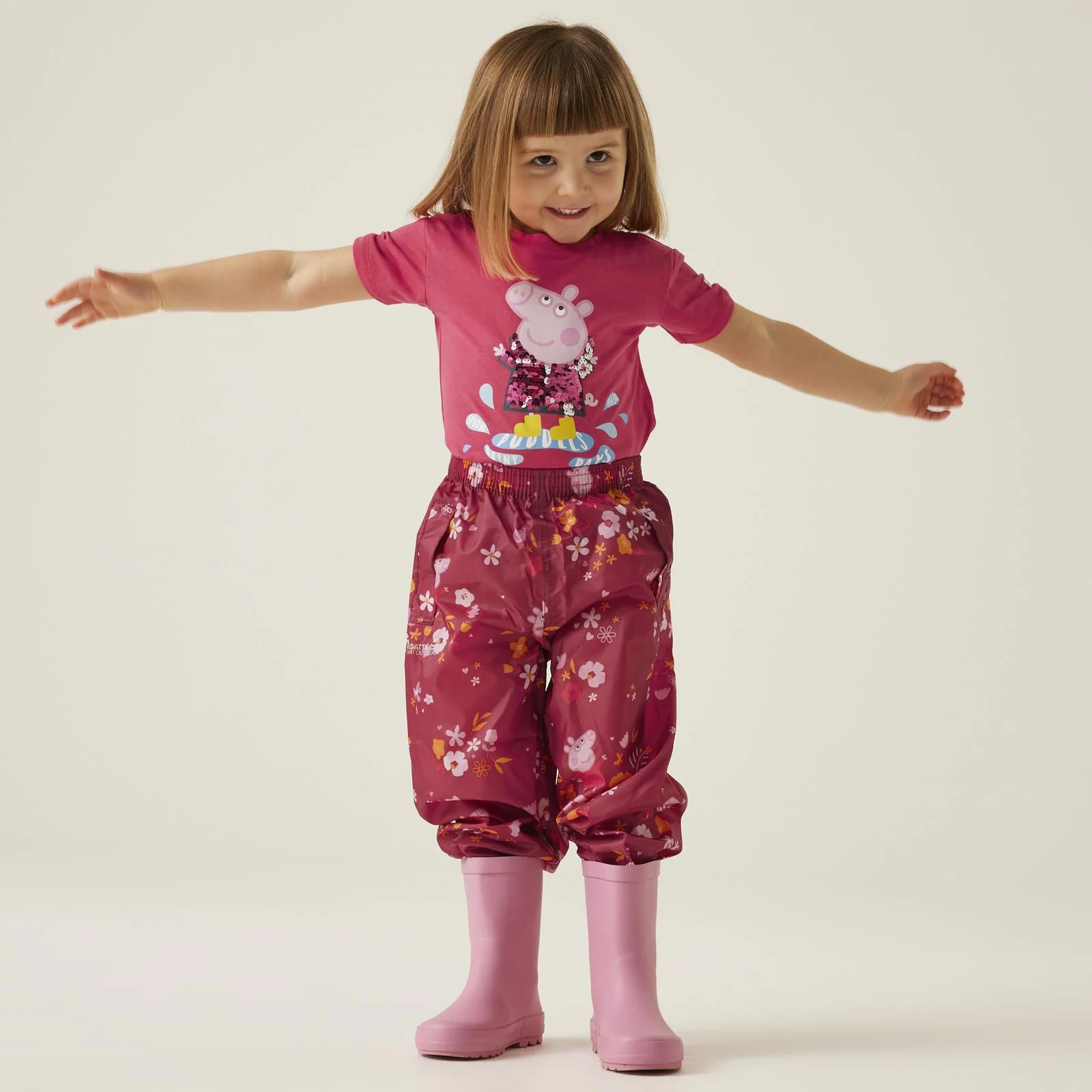 Regatta Kids Peppa Pig Pack-It Waterproof Overtrousers - Image 23