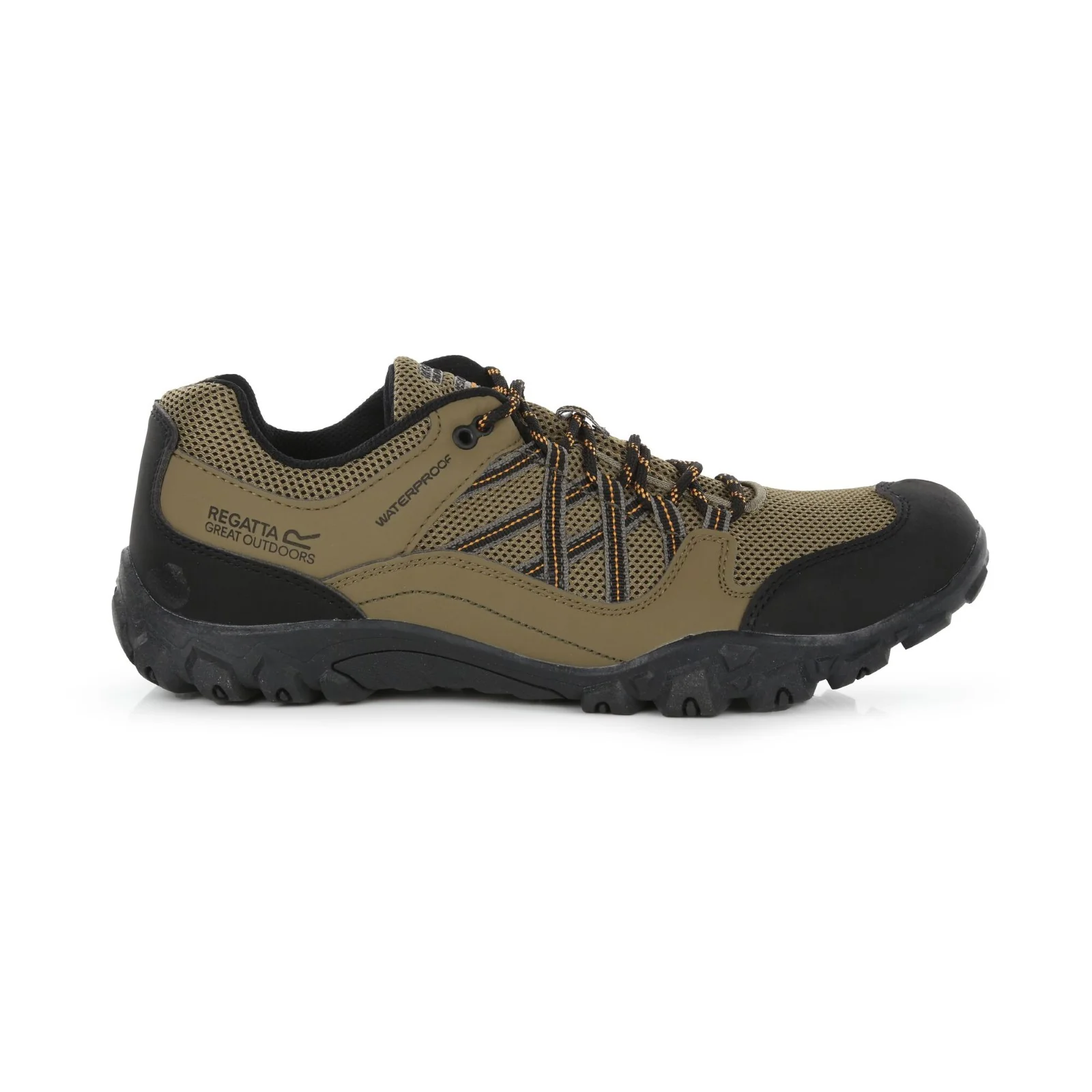 Regatta Mens Edgepoint III Water Resistant Walking Shoes - Gold Sand Flame Orange - Image 2