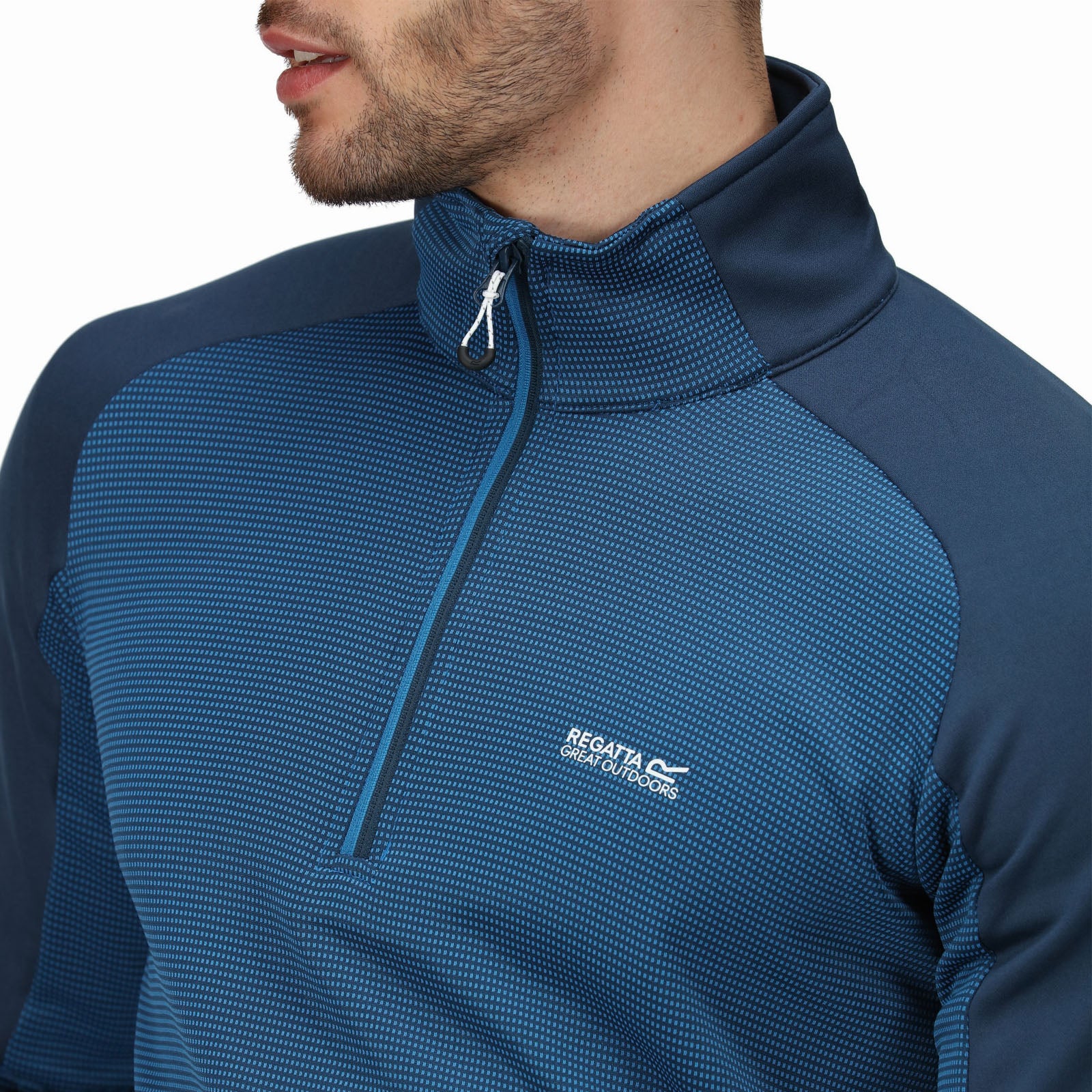 Regatta Mens Highton III Half Zip Pullover Fleece - Blue - Image 3