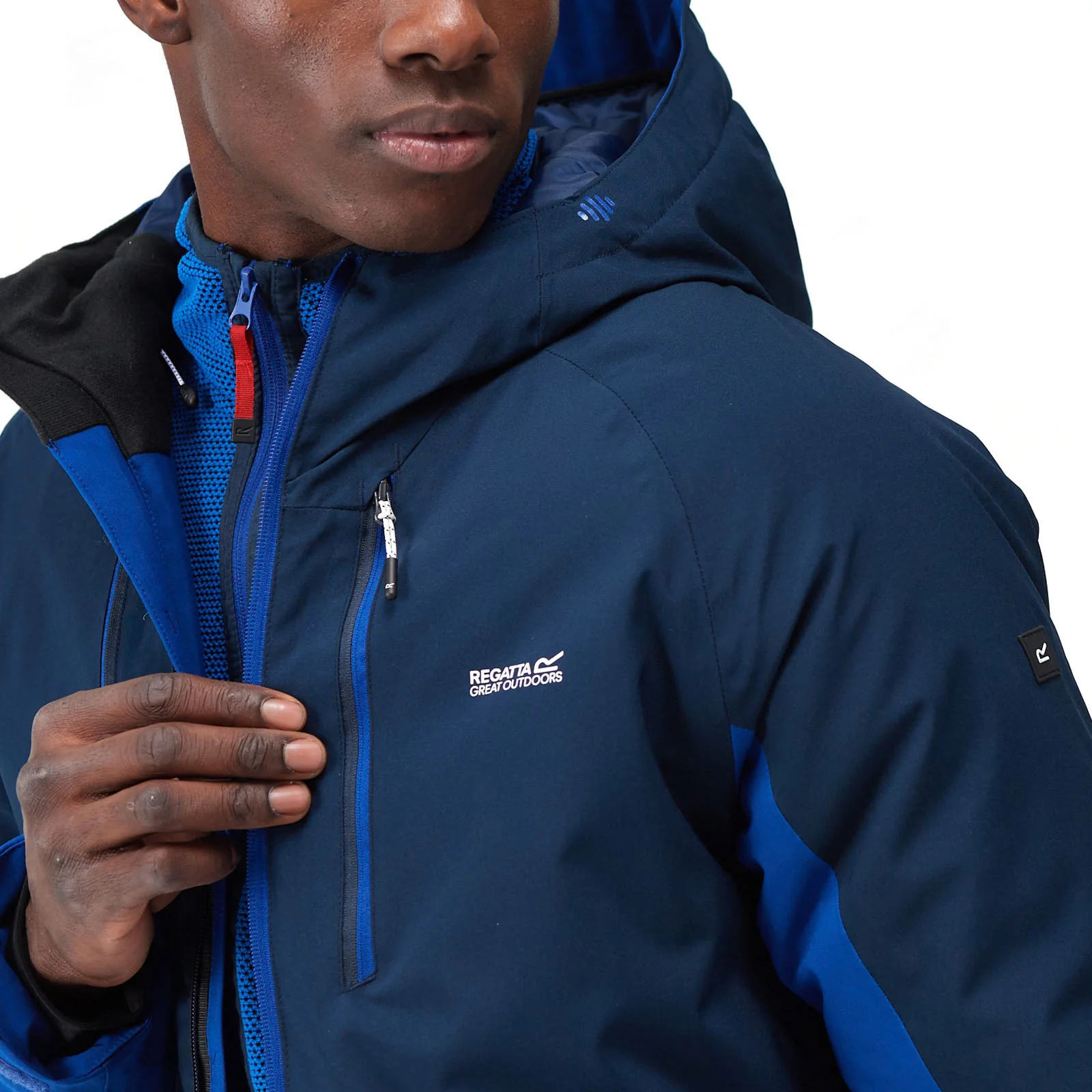 Regatta Mens Highton III Stretch Waterproof Jacket - Navy - Image 4