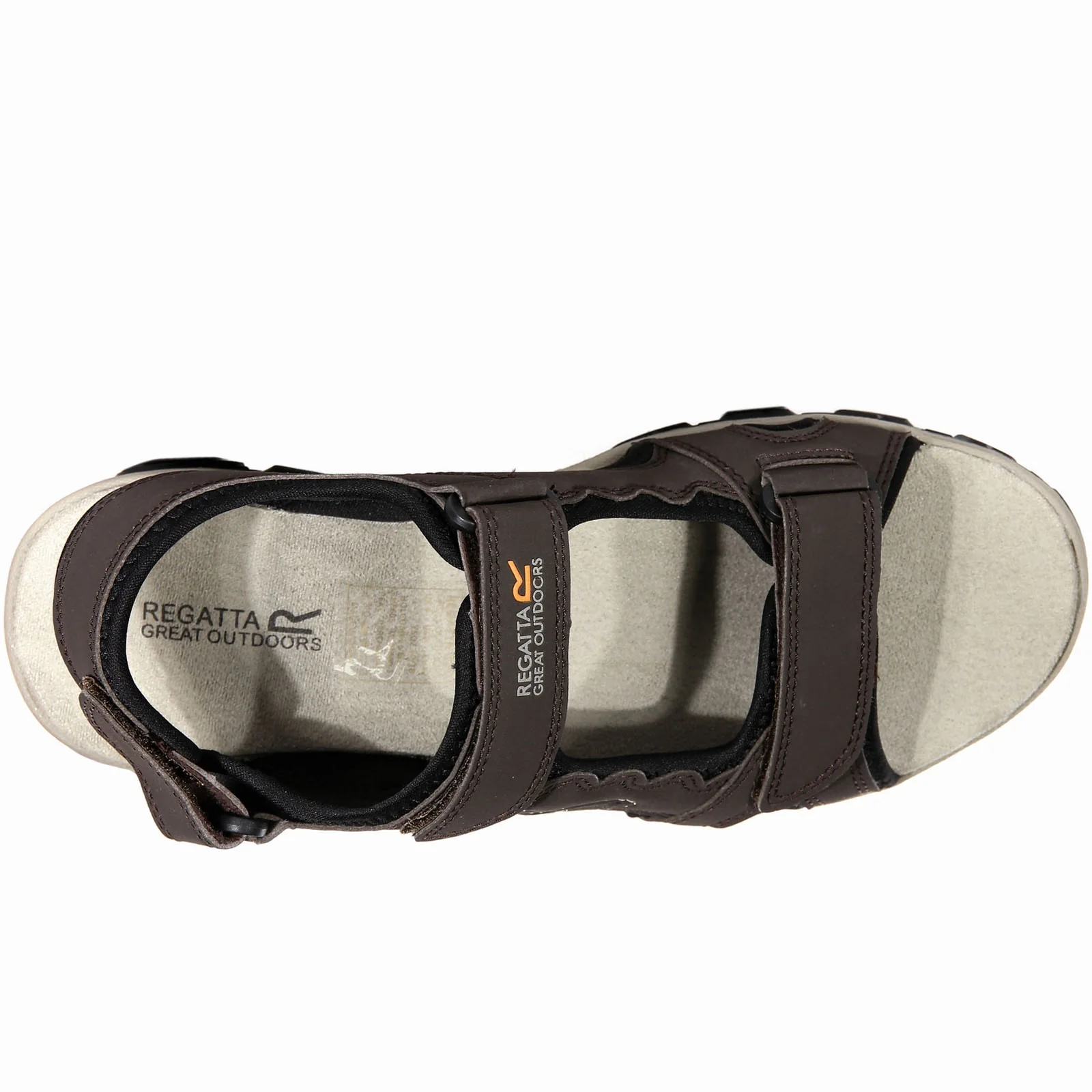 Regatta Mens Holcombe Vent Strappy Hook & Loop Walking Sandals - Peat Parchment - Image 3
