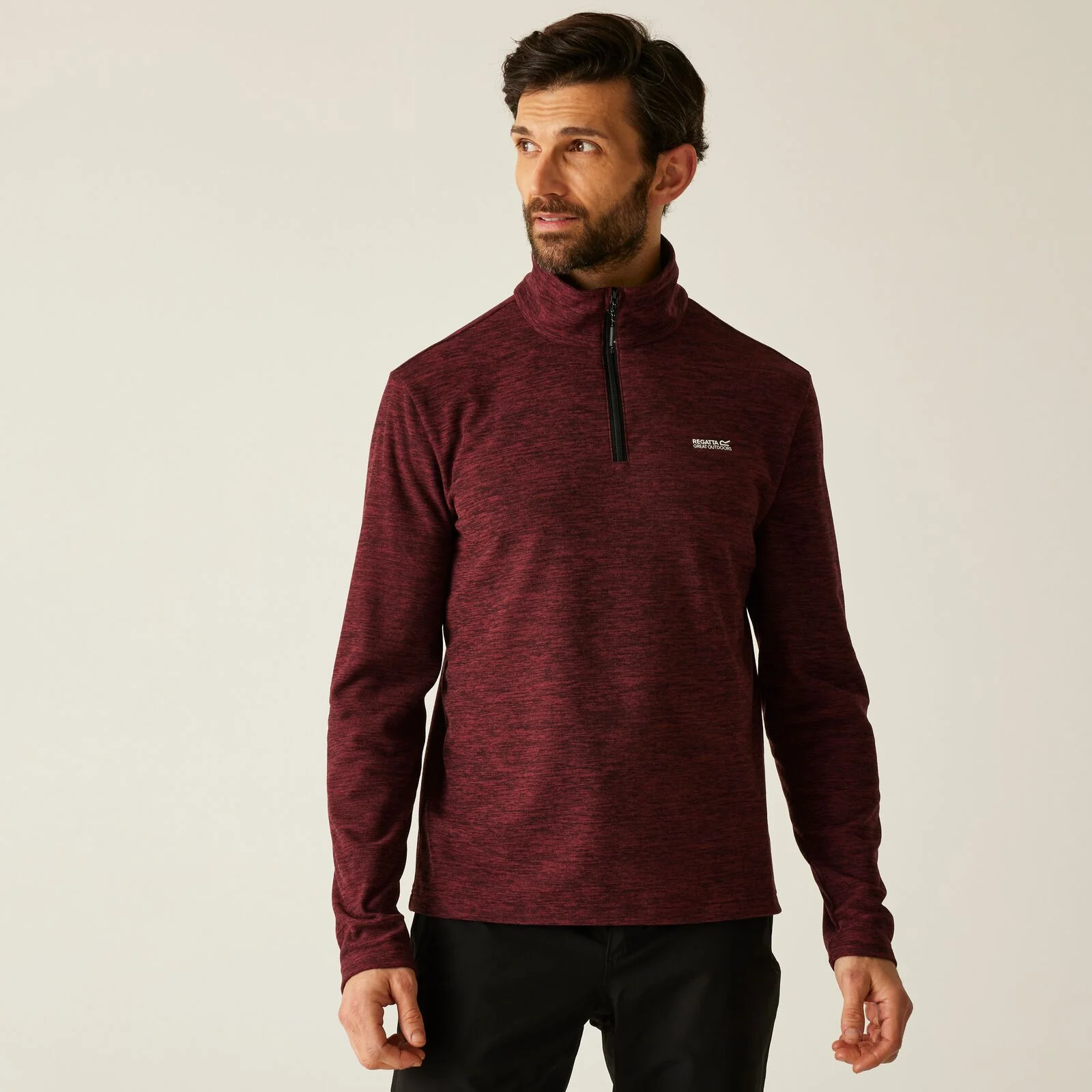 Regatta Mens Thompson Marl Quick Drying Half Zip Fleece - Image 6