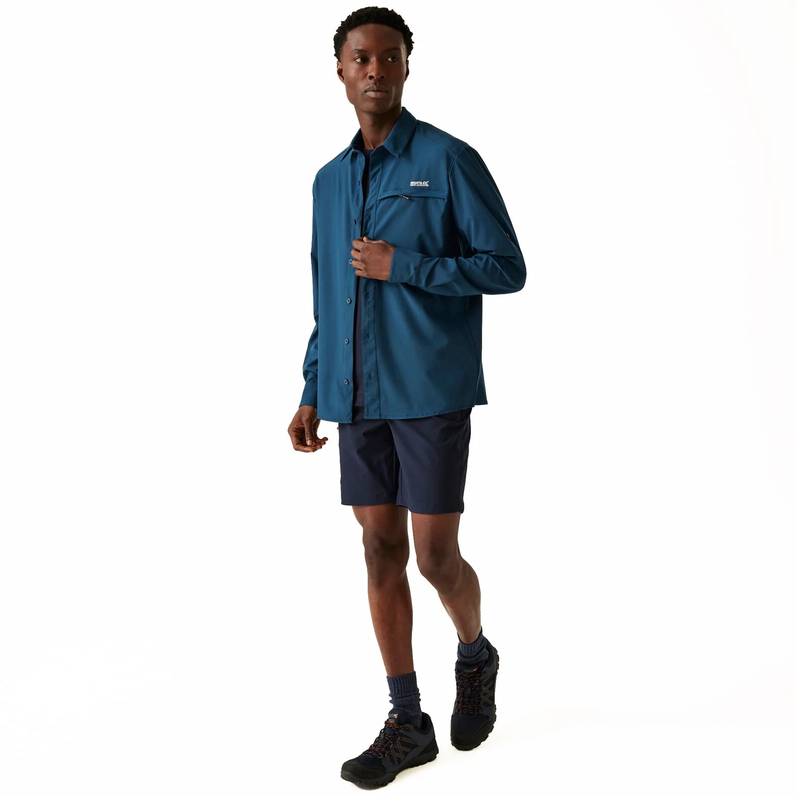 Regatta Mens Travel Packaway Long Sleeve Shirt - Image 3