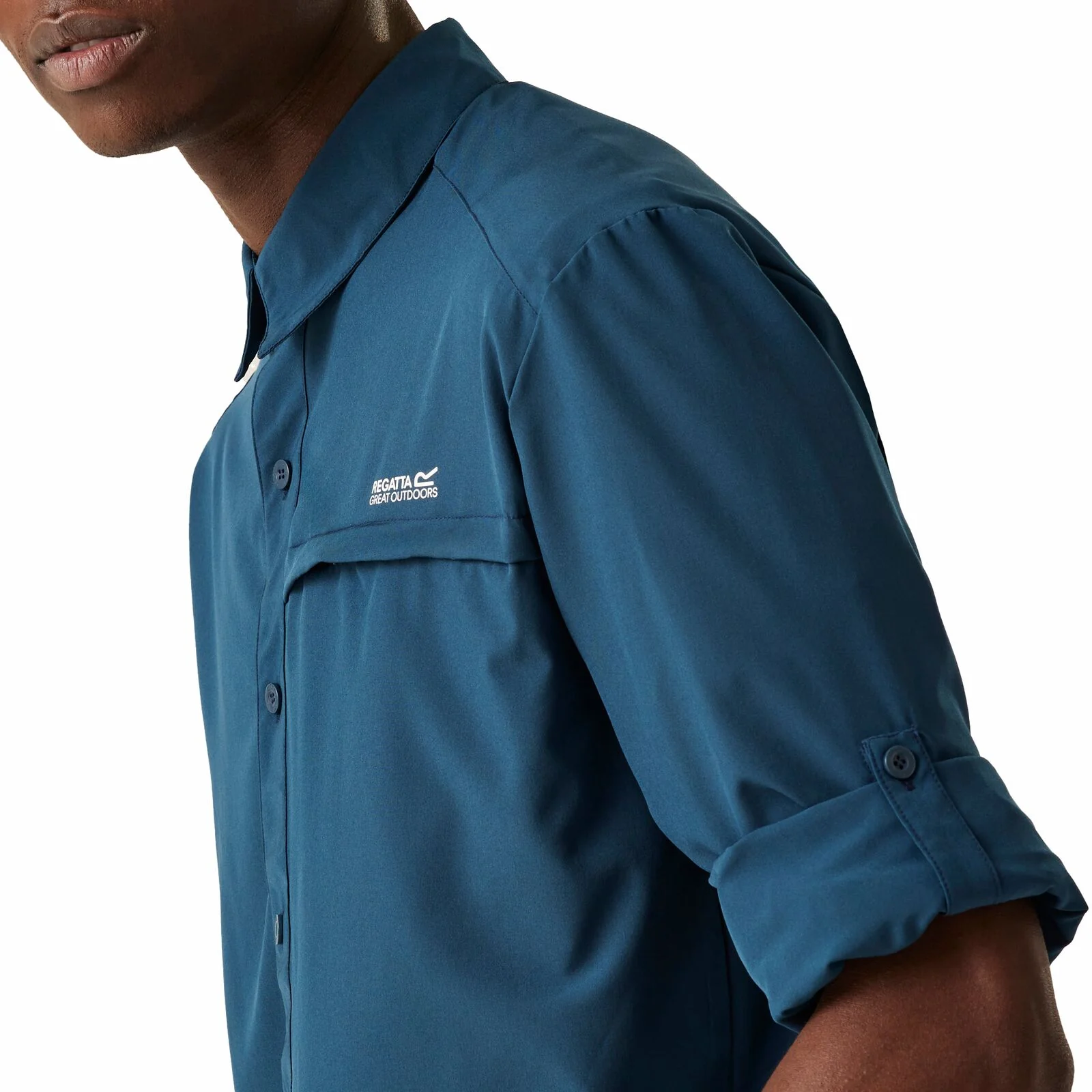 Regatta Mens Travel Packaway Long Sleeve Shirt - Image 4