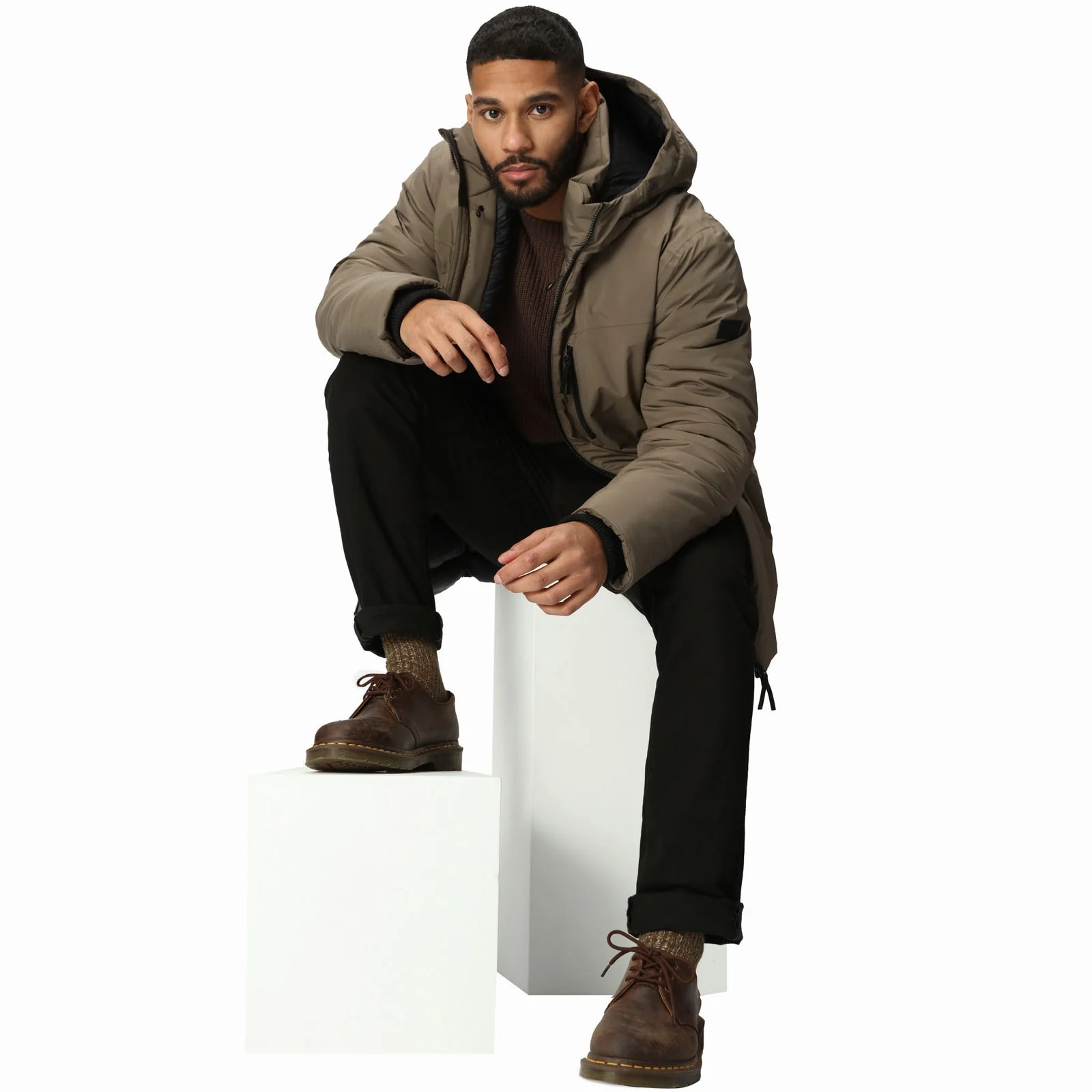 Regatta Mens Yewbank II Hooded Waterproof Park Jacket - Crocodile - Image 7