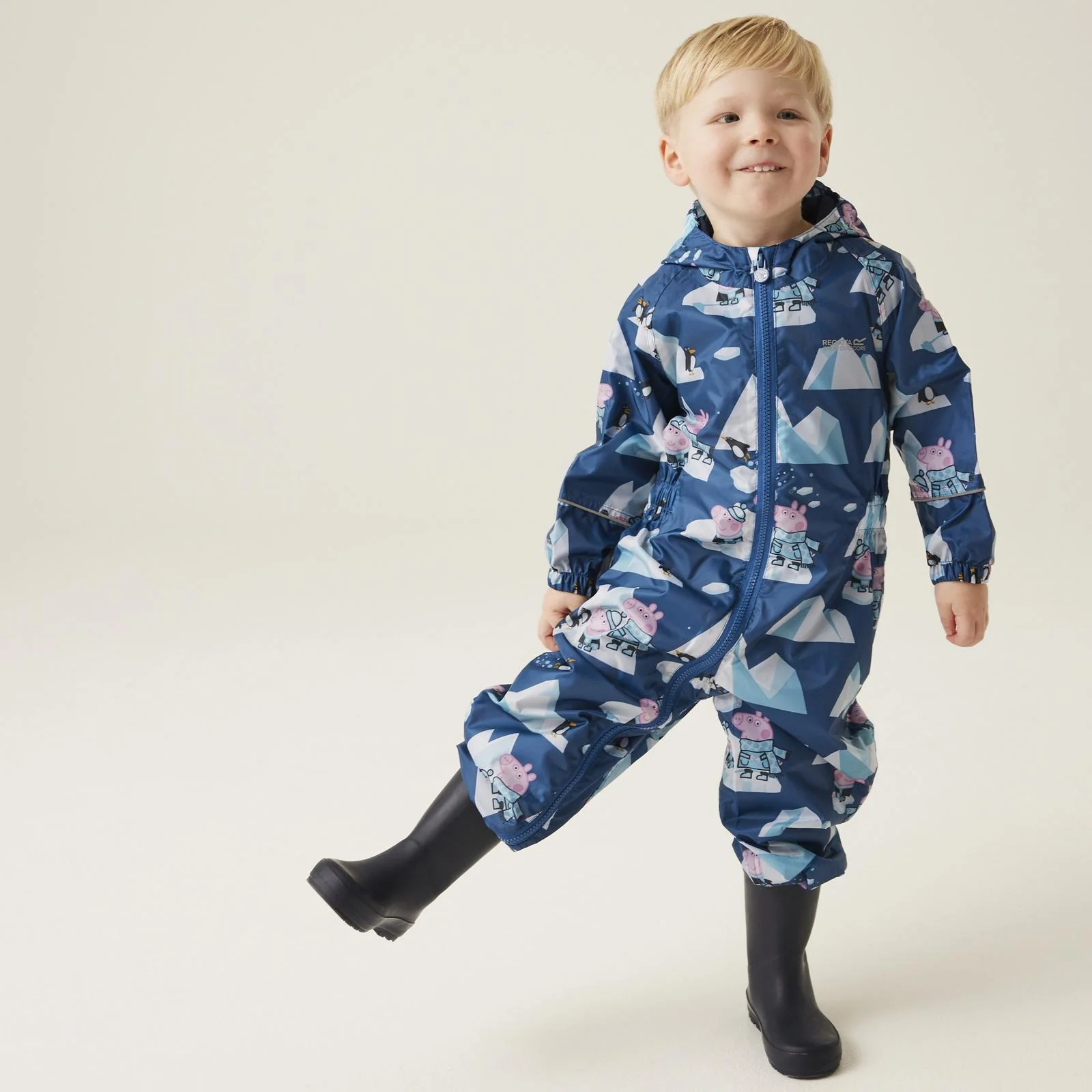 Regatta Kids Peppa Pig Pobble Print Waterproof Puddle Suit - Image 29