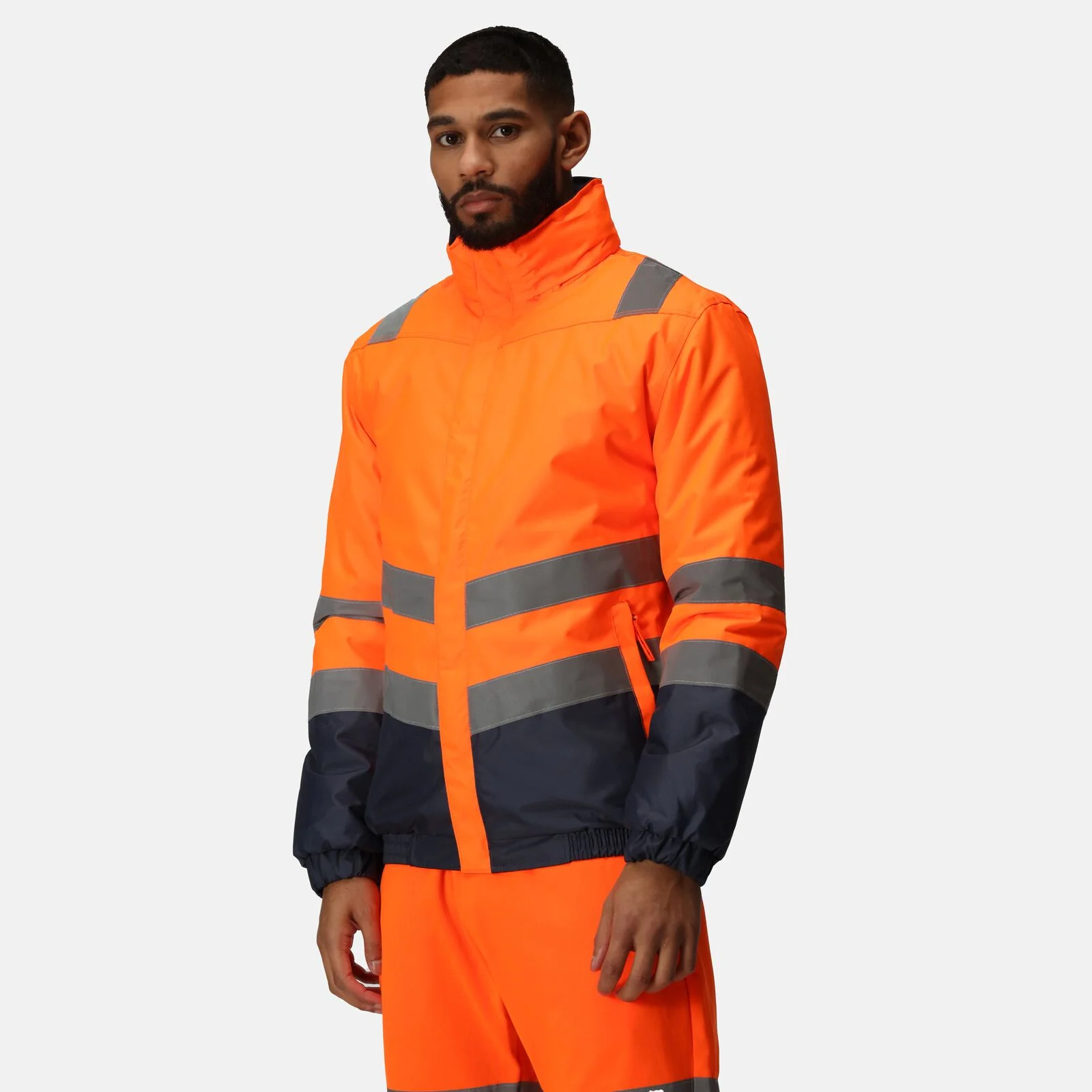 Regatta Professional Mens Pro HI-VIS Two Tone Bomber Jacket - Image 3