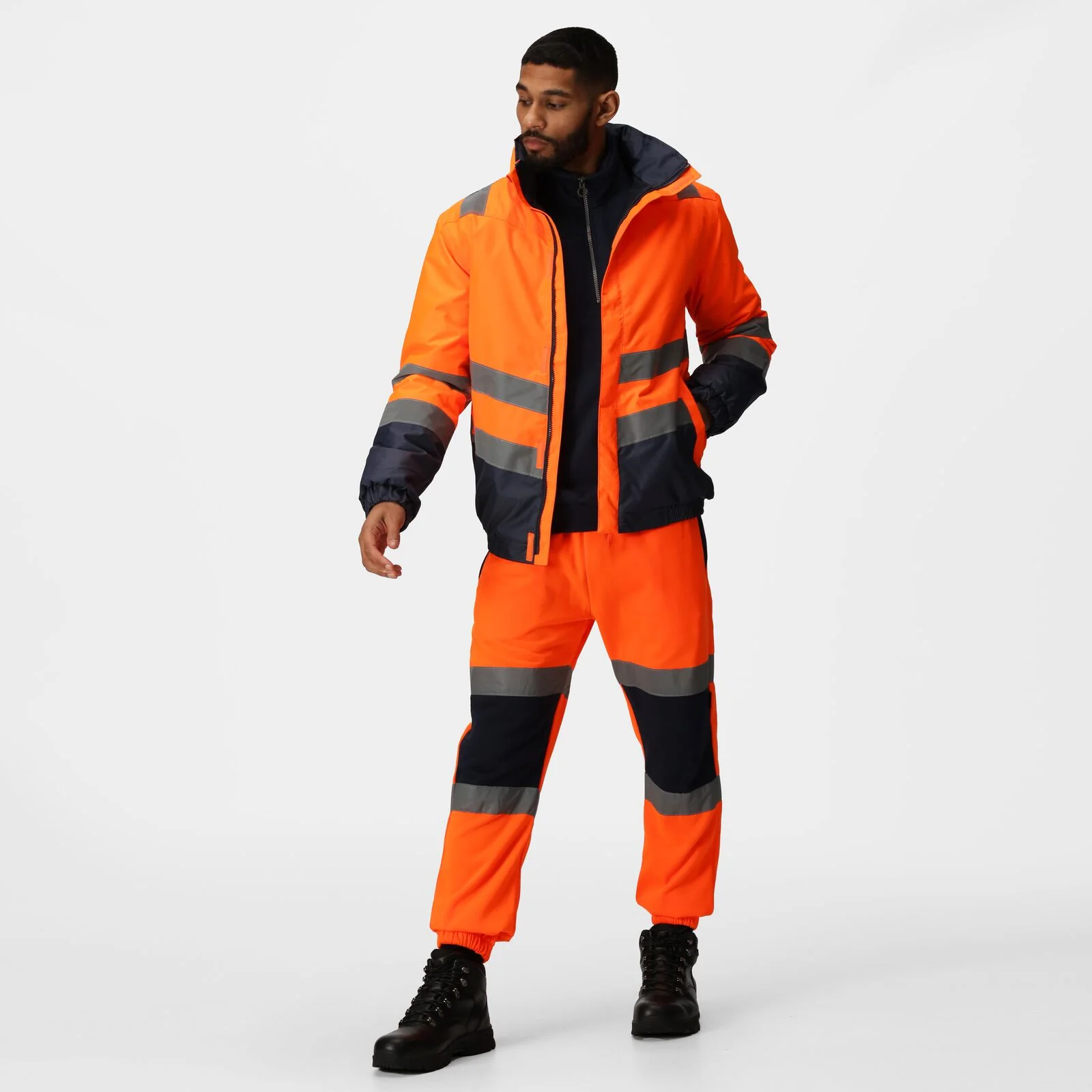 Regatta Professional Mens Pro HI-VIS Two Tone Bomber Jacket - Image 7